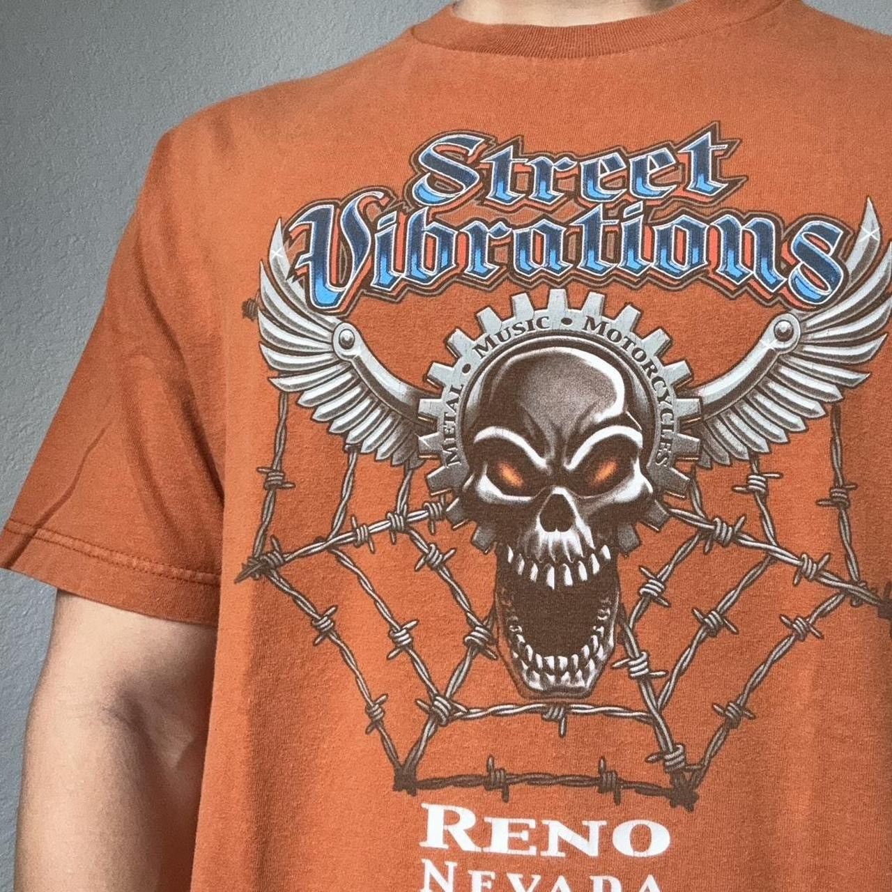 Vintage Vintage 2006 Street Vibrations Graphics Orange Tee Shirt Size US L / EU 52-54 / 3 - 6 Thumbnail