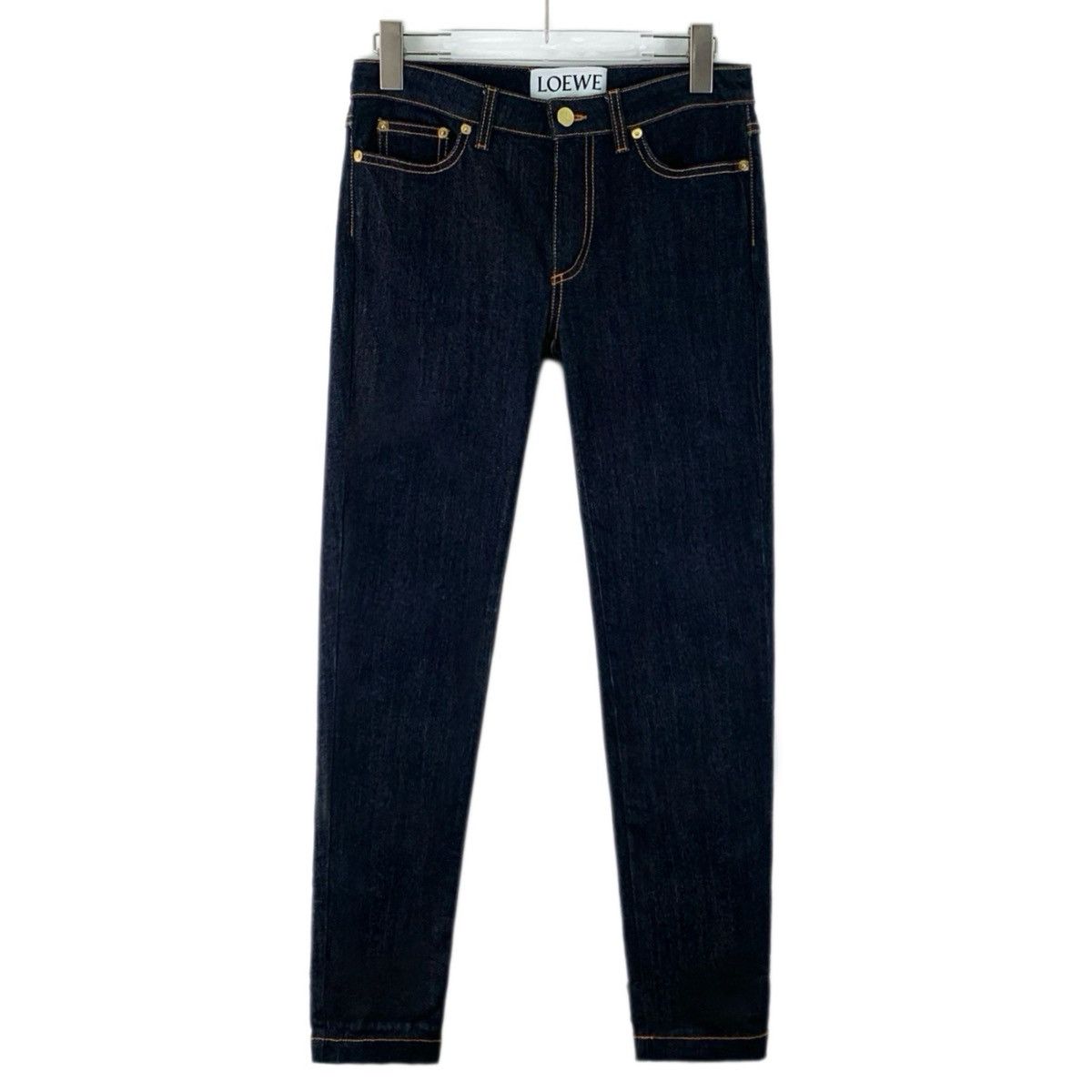Loewe Loewe Logo Leather Patch Cotton Denim Casual Pants K26WX Size 26" / US 2 / IT 38 - 1 Thumbnail