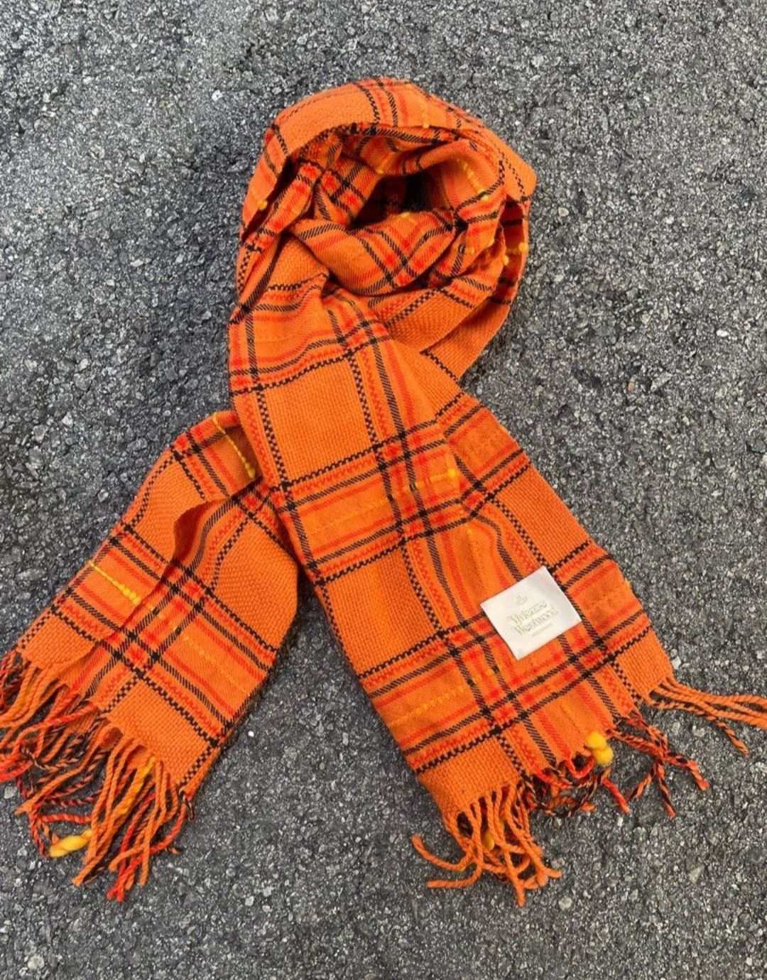 Vivienne Westwood Vivienne Westwood checkered orange colour Scarves Size ONE SIZE - 1 Thumbnail