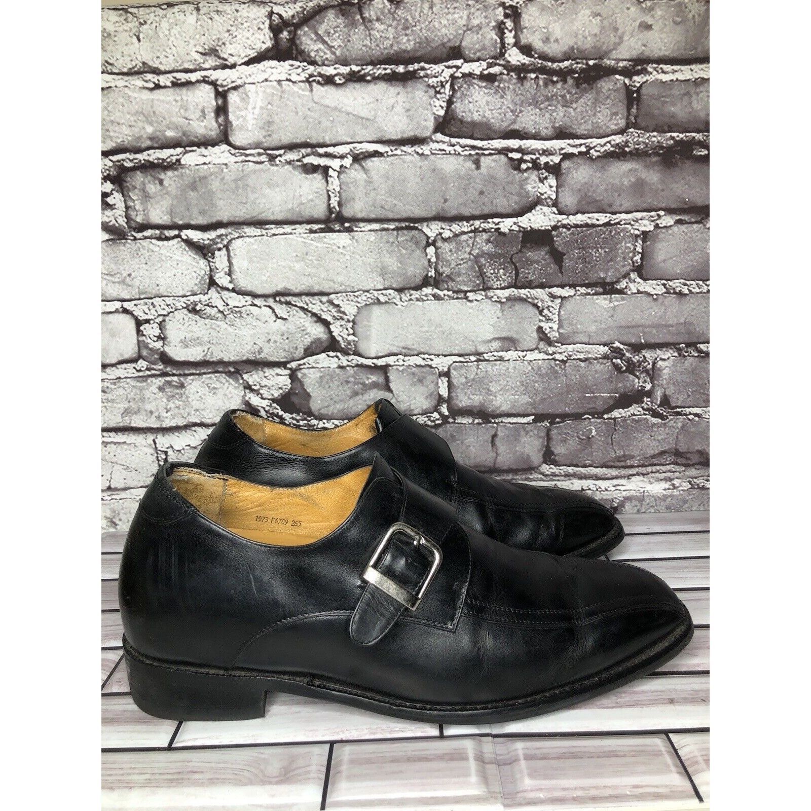 Koto Toto Black Leather Monk Buckle Strap Loafers Dress Shoes Men Size US 10.5 / EU 43-44 - 10 Thumbnail