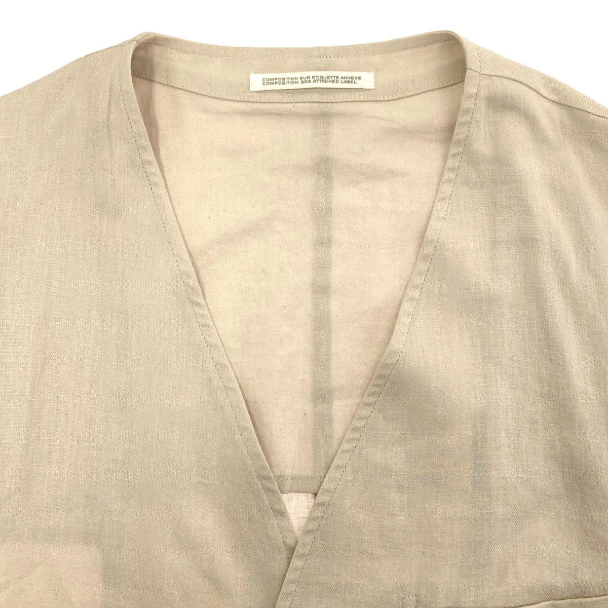 Yohji Yamamoto Yohji Yamamoto POUR HOMME 17SS Cotton Linen Collarless Coat Size US L / EU 52-54 / 3 - 4 Thumbnail