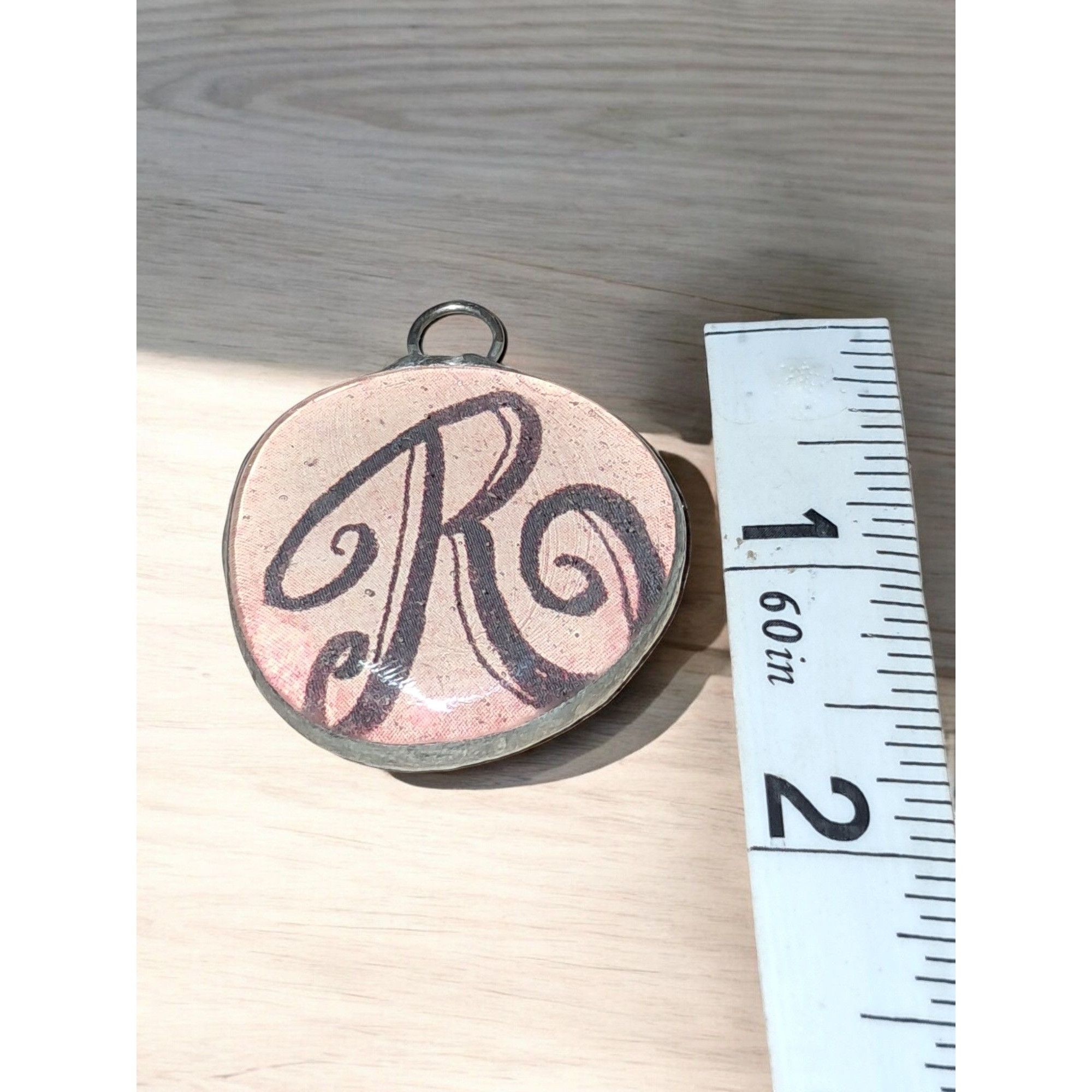 Other Glass Topped Metal Backed Letter R Pendant Size ONE SIZE - 4 Thumbnail