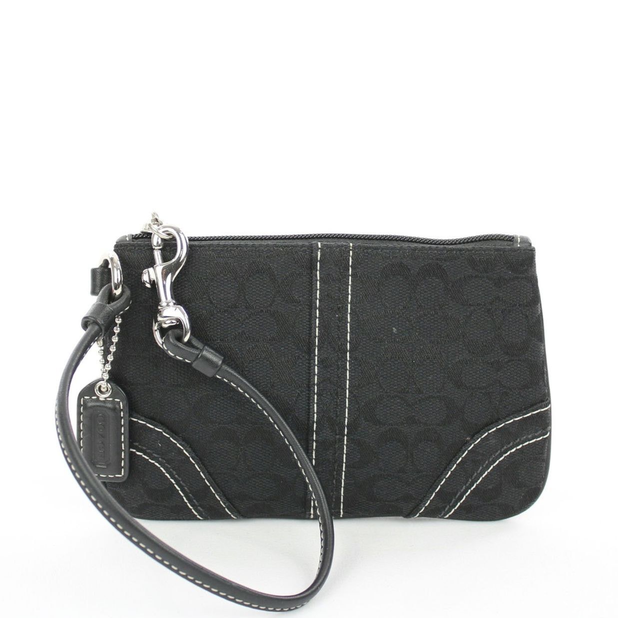 Coach Coach Black Signature Fabric Wristlet Size ONE SIZE - 2 Thumbnail
