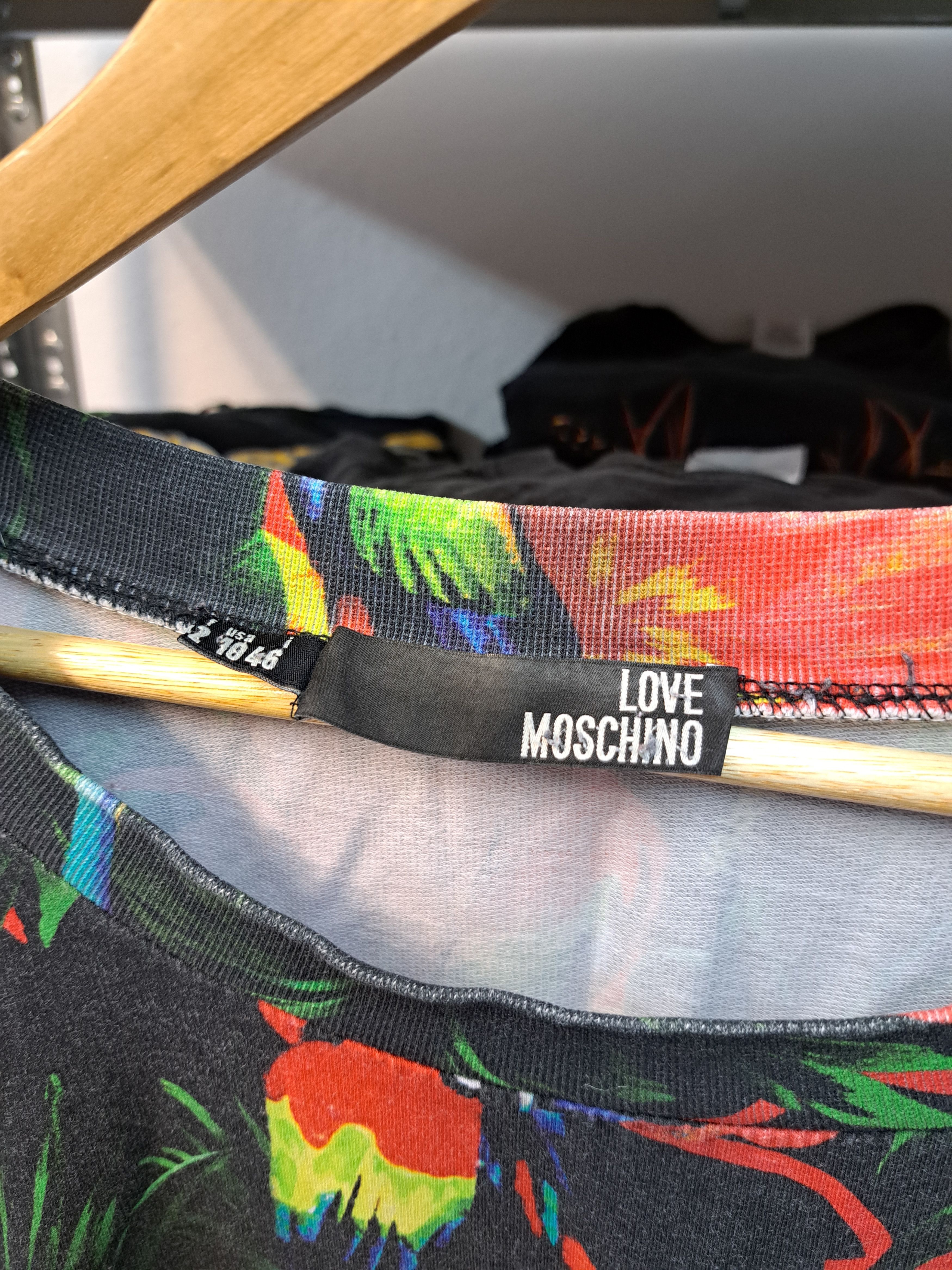 Moschino Love Moschino Fullprint Floral Parrots Midi Dress Size L / US 10 / IT 46 - 2 Thumbnail