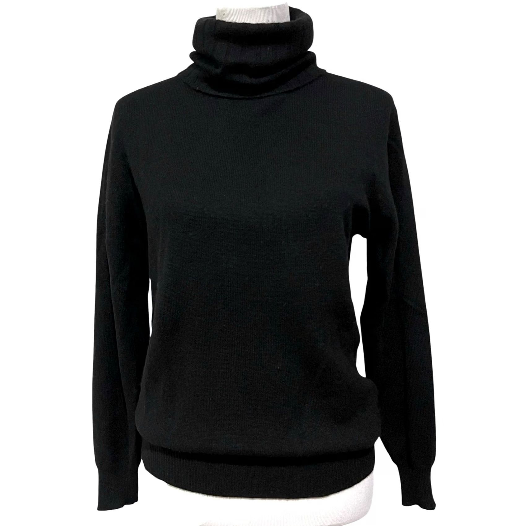 RHODE VINTAGE Courtney Rhodes Sweater Womens Turtleneck Cashmere Black Sz Small Size S / US 4 / IT 40 - 2 Thumbnail