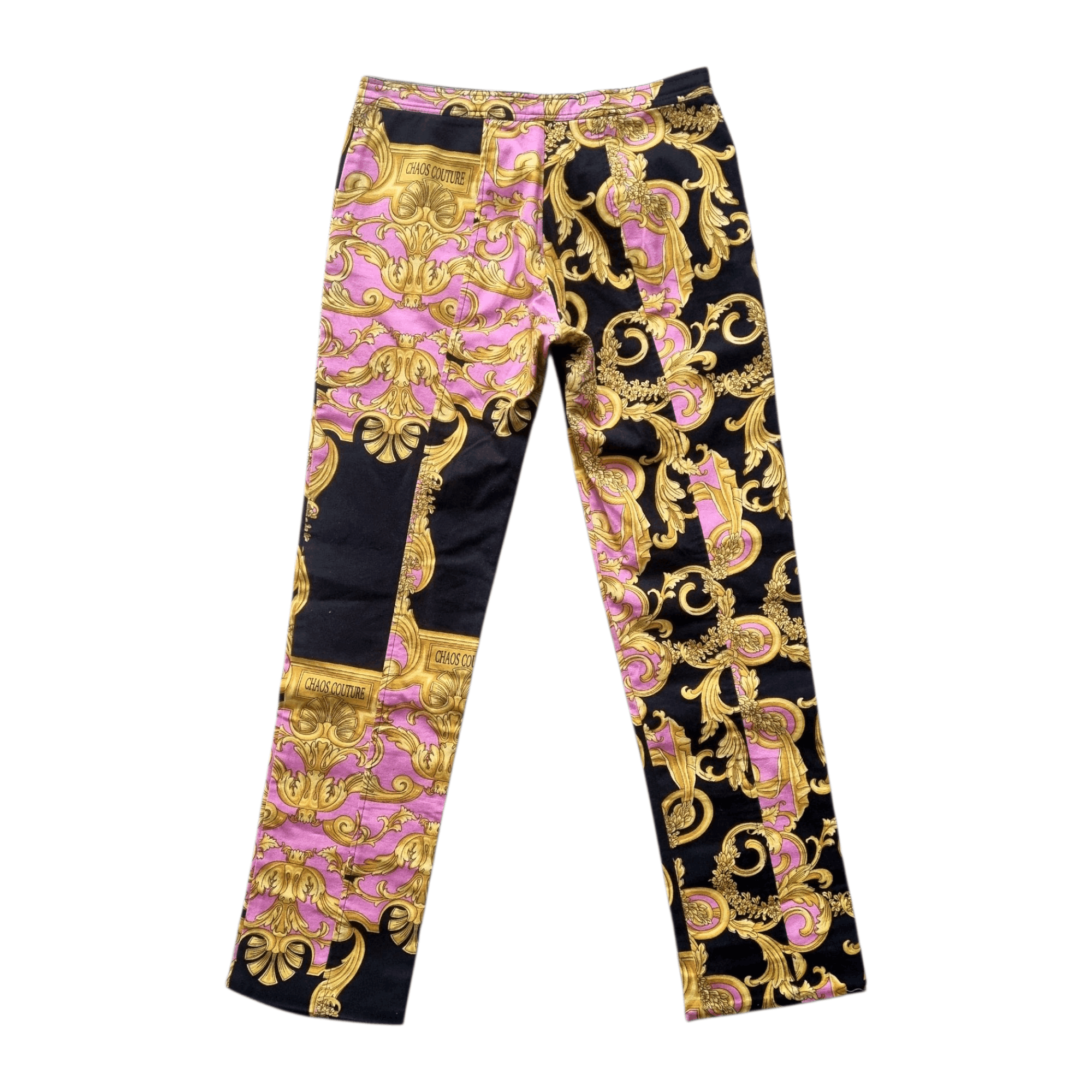 Versace Versace Chaos Culture Gold Baroque Print Pants S/S 2005 Size 28" / US 6 / IT 42 - 2 Thumbnail