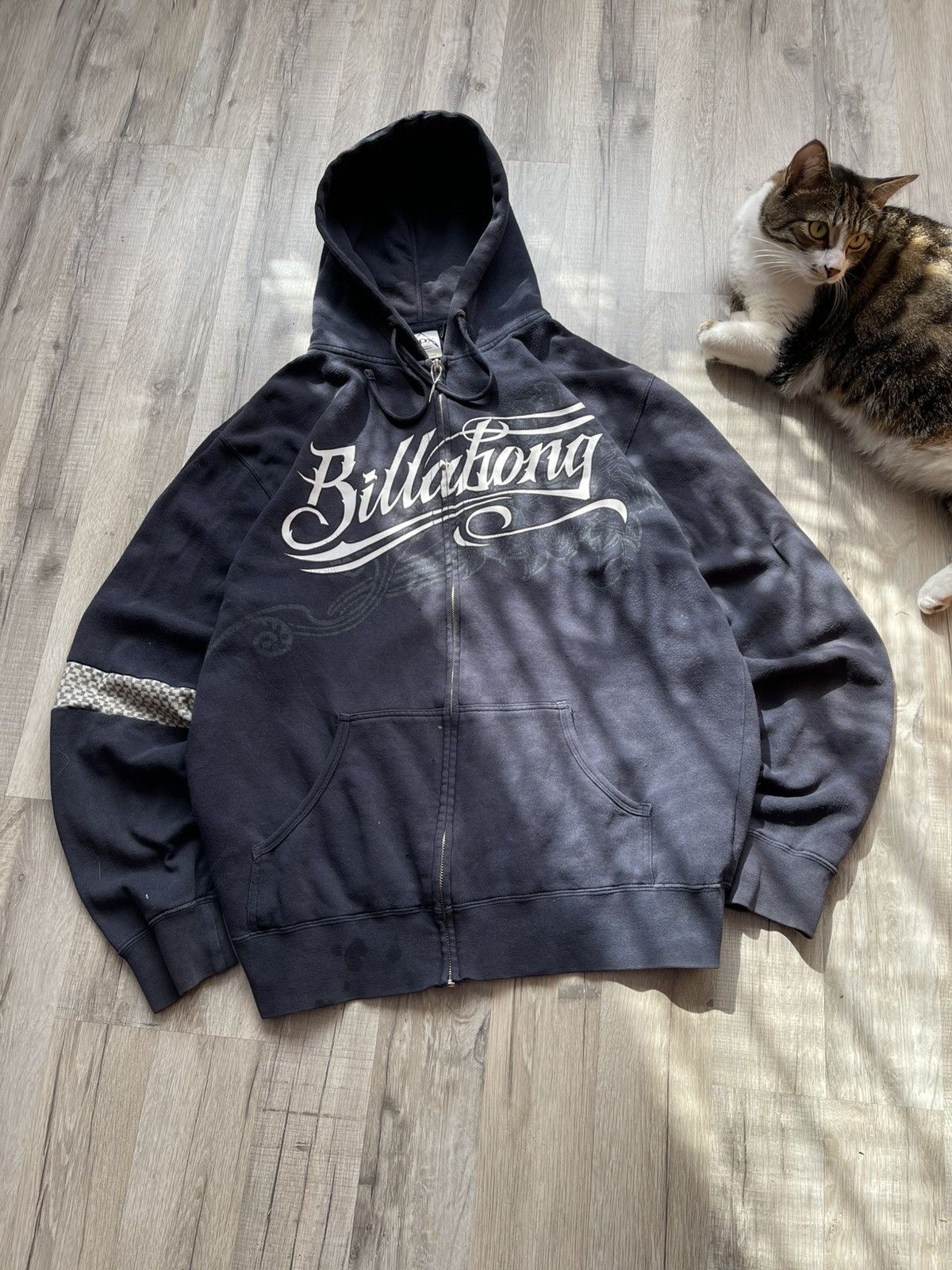 Billabong Billabong 90s Y2K Vintage Big Logo Zip Sweatshirt Hoodie Size US XL / EU 56 / 4 - 3 Thumbnail