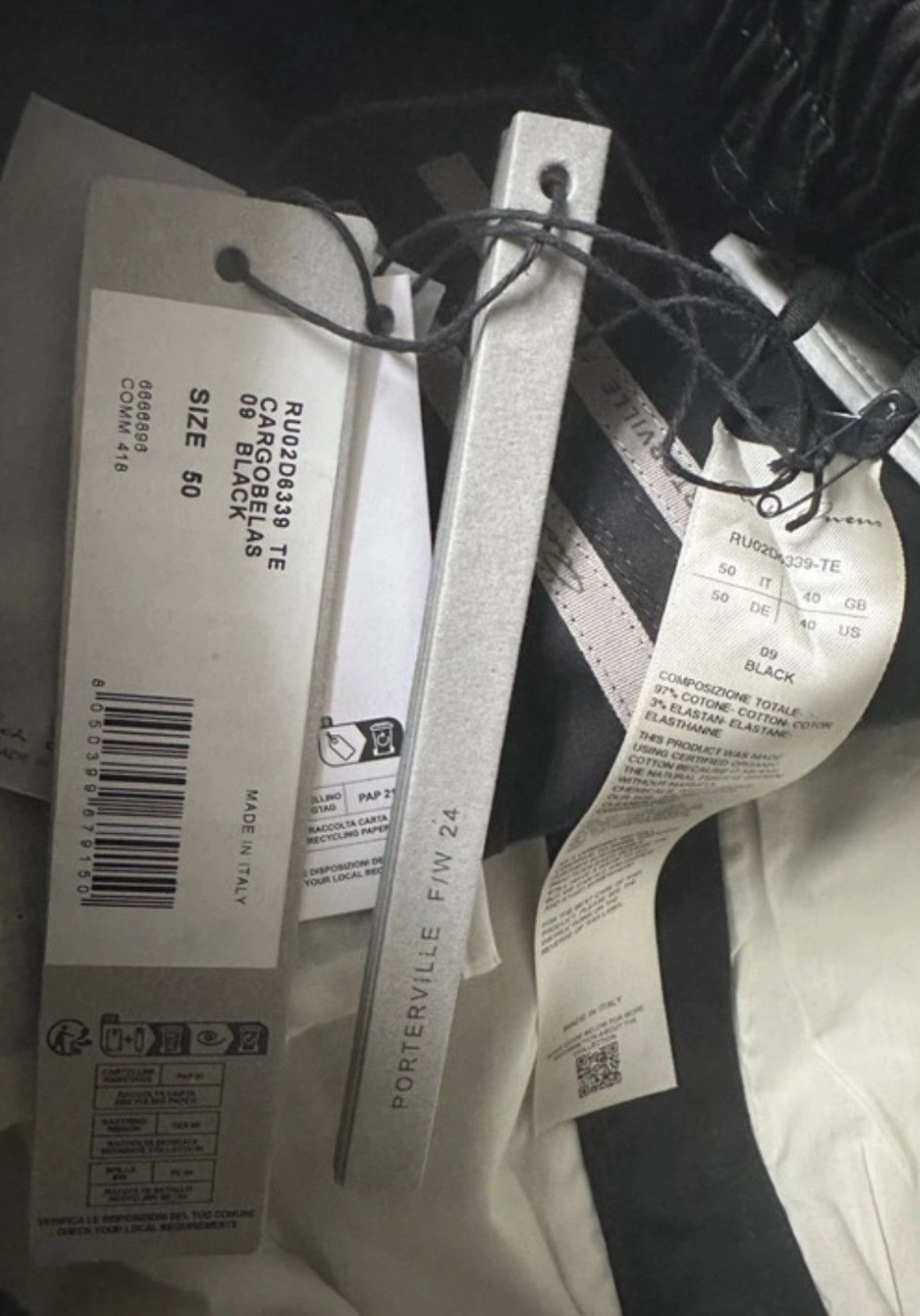 Rick Owens Rick Owens FW24 Porterville Jumbo Cargo Bela Sz50 Size US 33 - 6 Thumbnail