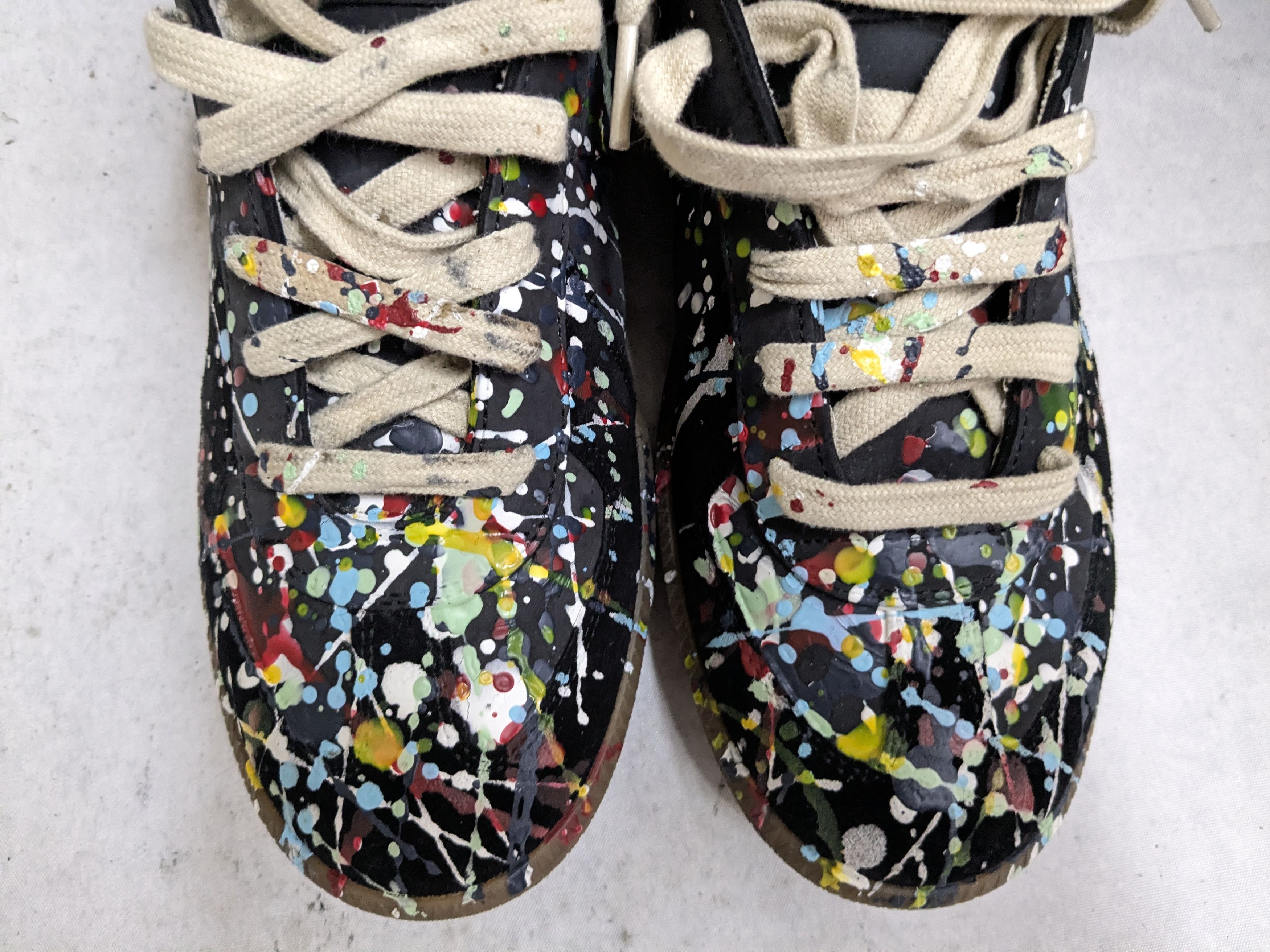 Maison Margiela Maison Margiela GAT Replica Black Paint Splatter 10.5 43.5 Size US 10.5 / EU 43-44 - 3 Thumbnail