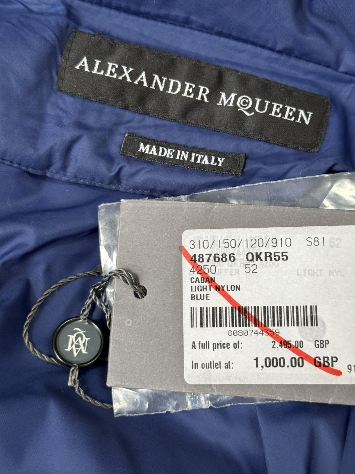 Alexander McQueen Alexander McQueen Dancing Skeleton Blue Puffer Jacket Size US XXL / EU 58 / 5 - 18 Thumbnail