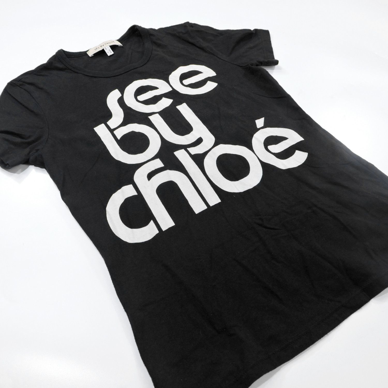 Chloe SEE BY CHLOÉ BIG TYPE LOGO T-SHIRT Size XS / US 0-2 / IT 36-38 - 10 Thumbnail