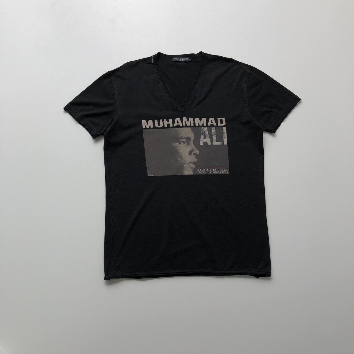 Dolce & Gabbana Dolce & Gabbana Muhammad Ali Printed V-Neck T-Shirt Black Size US M / EU 48-50 / 2 - 1 Thumbnail