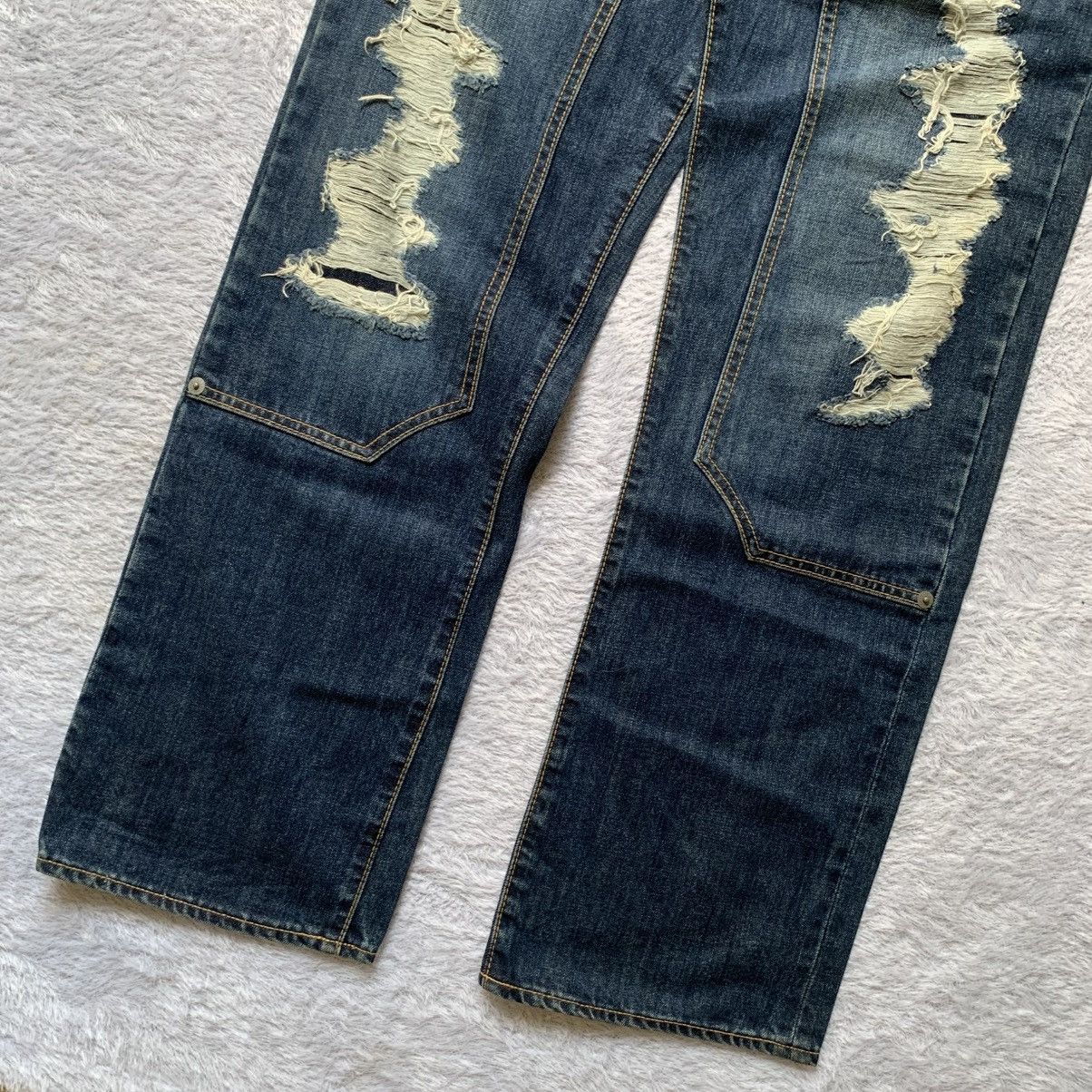 If Six Was Nine purple and yellow distressed double knee buckle back studded Size US 32 / EU 48 - 2 Thumbnail