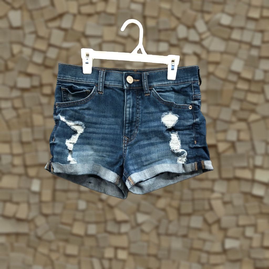 Express Express Boyfriend Shorts Womens Size 2 Mid Rise Dark Wash Blue Denim Jean Shirts? Size 26" / US 2 / IT 38 - 1 Thumbnail