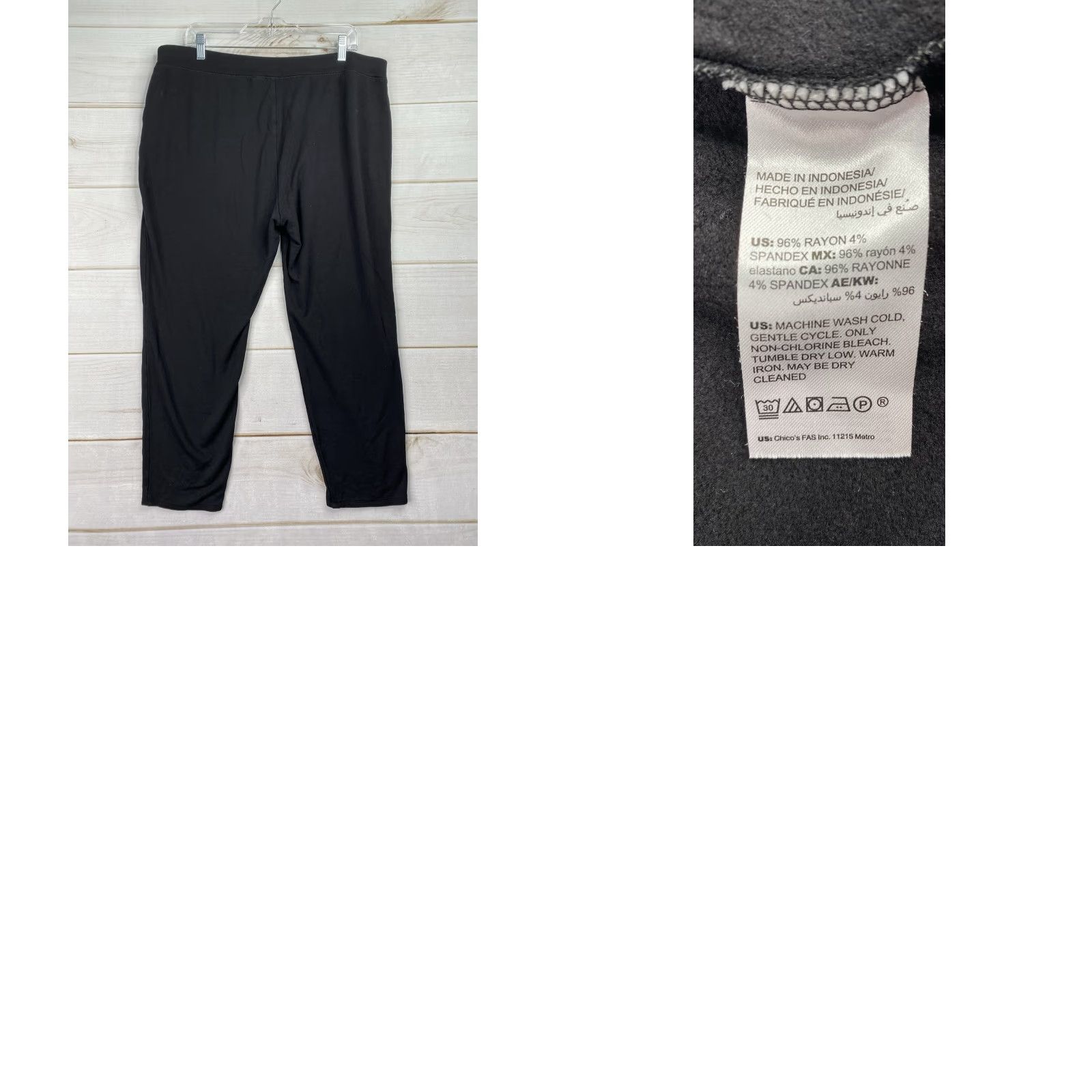 Vintage Chicos Zenergy Leggings Womens XL 3P 16/18P Black Stretch Soft Ankle Pants Size 40" / US 18 - 8 Thumbnail
