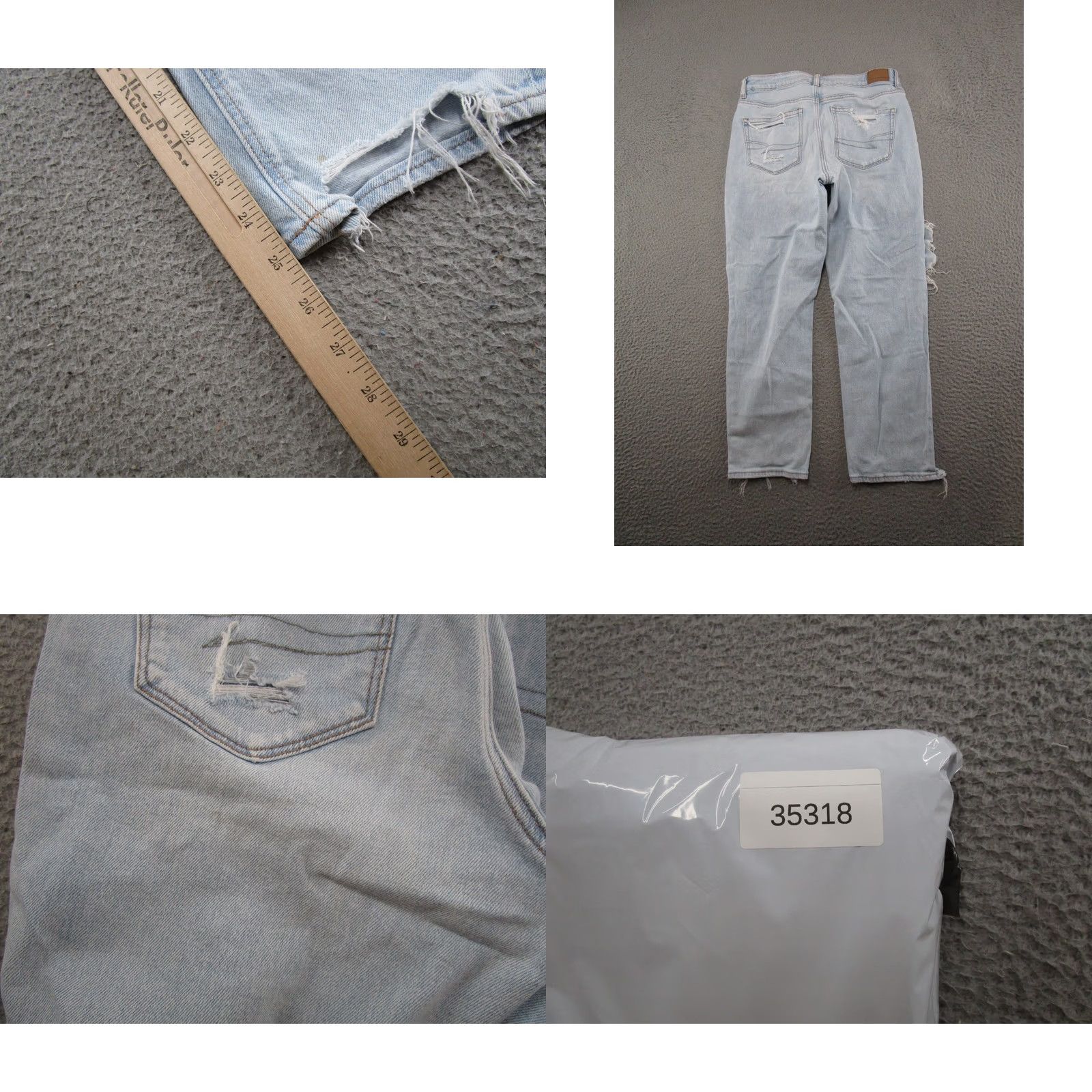 American Eagle Outfitters American Eagle Outfitters Denim Mom Jeans Distressed Light Wash 8 Short Blue Cotton 5-Pocket Womens Jeans Size 30" / US 8 / IT 44 - 9 Thumbnail