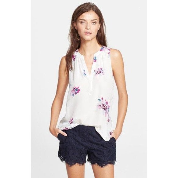 Joie Joie Silk Floral Sleeveless Blouse Size S / US 4 / IT 40 - 1 Thumbnail
