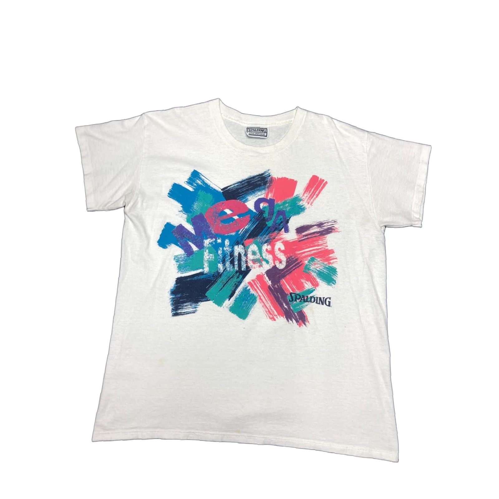Spalding VINTAGE 90s Spalding Sportswear T-Shirt XXL White Neon - Single Stitch Mens XL 90s Theme Size US XL / EU 56 / 4 - 1 Thumbnail