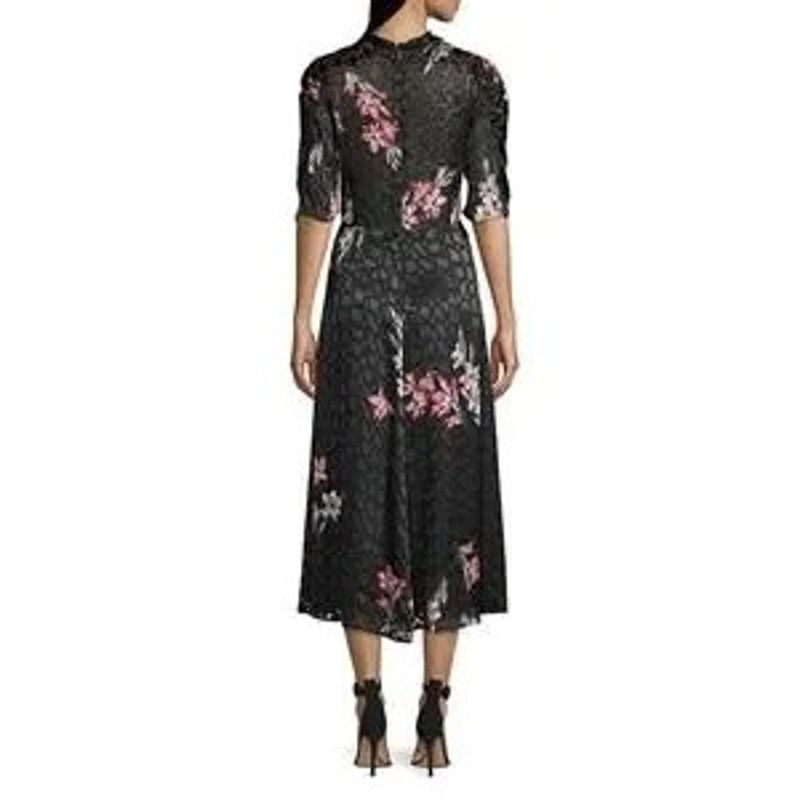 Rebecca Taylor REBECCA TAYLOR Noha Puff Sleeve Floral Midi Dress Size M / US 6-8 / IT 42-44 - 11 Thumbnail