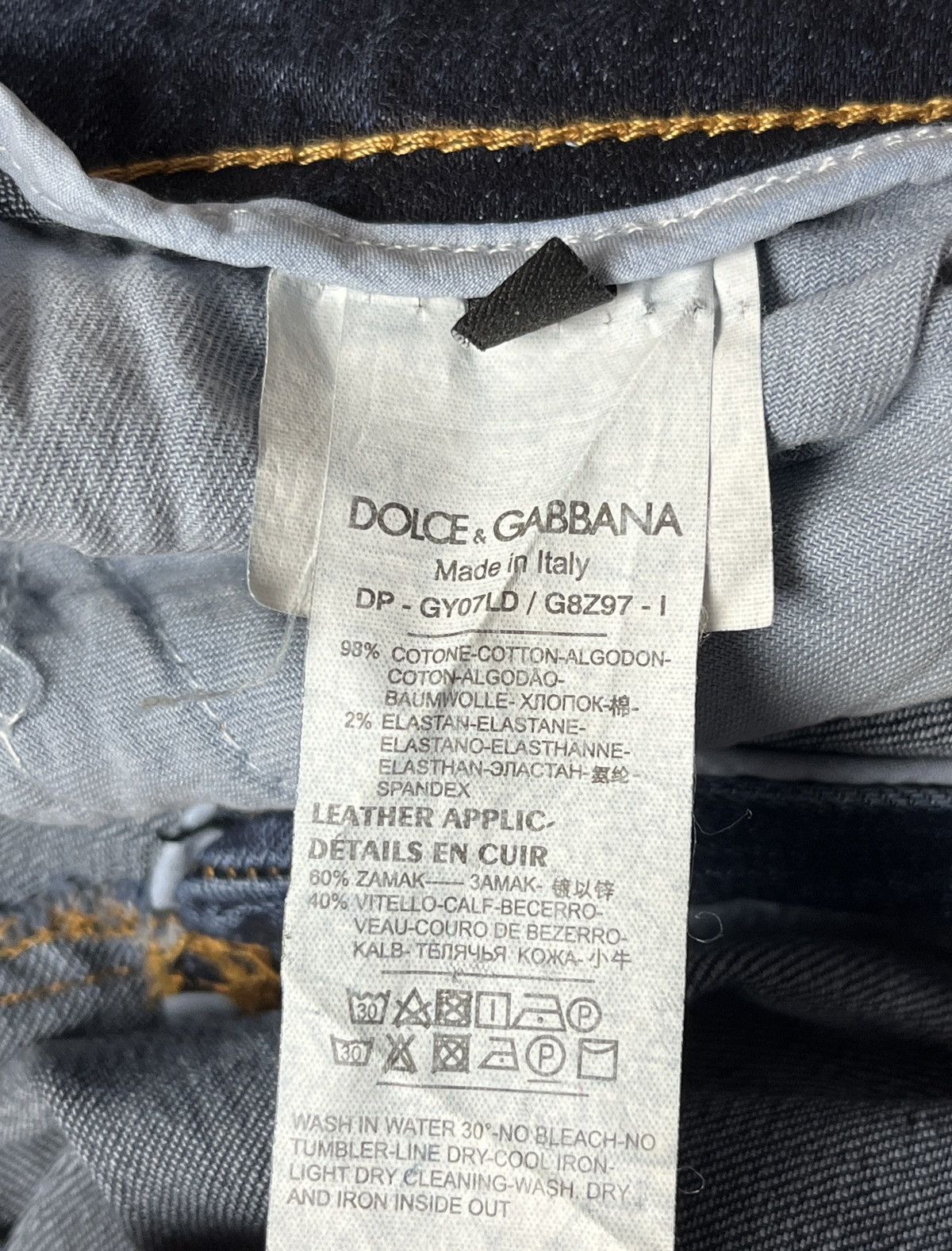 Dolce & Gabbana Dolce & Gabbana Denim Gold Jeans Heart Metal Logo Blue DG Size 36" / US 14 / IT 50 - 11 Thumbnail