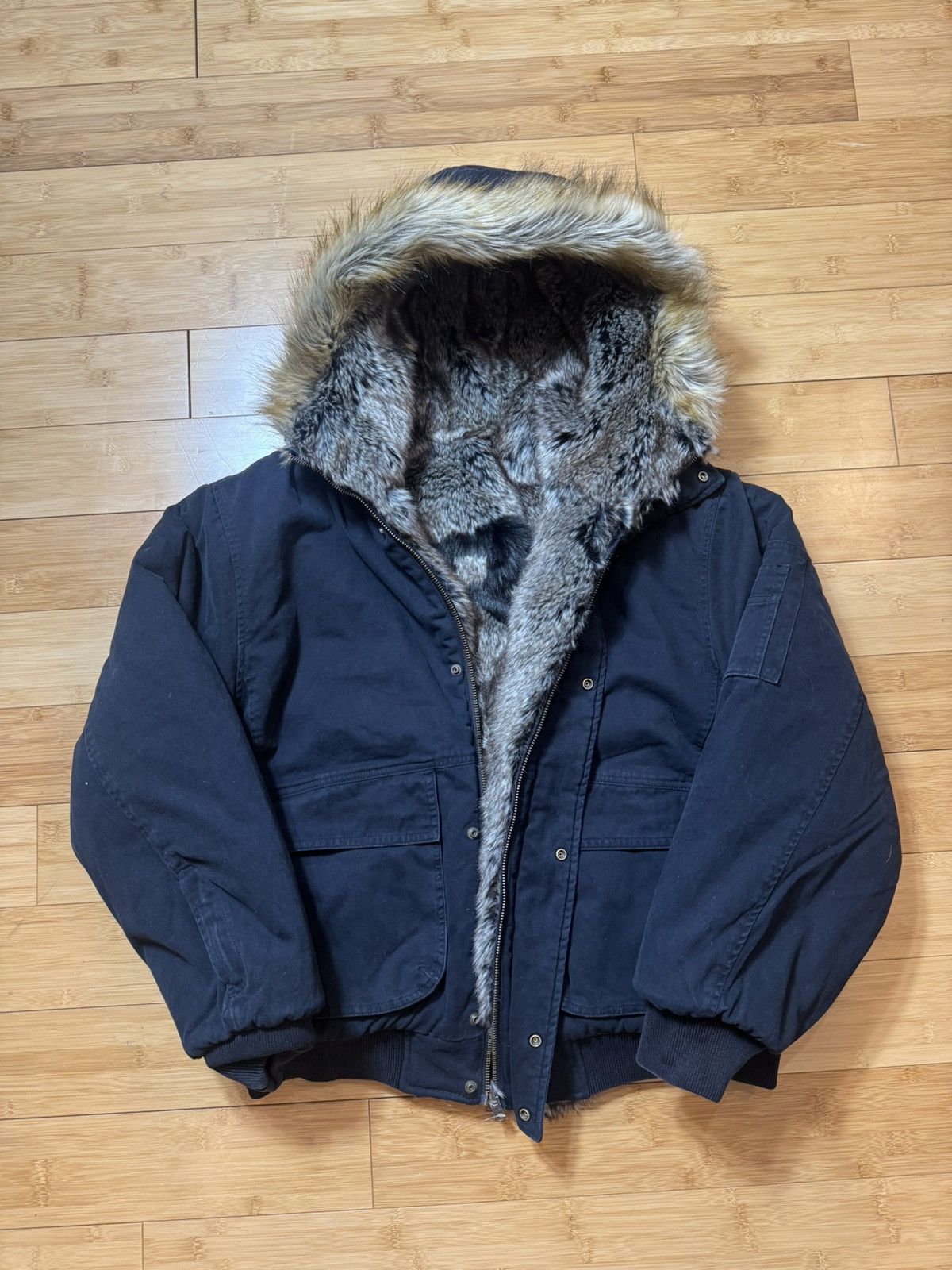 Supreme Supreme Reversible Faux Fur Hooded Work Jacket Black Size S Size US S / EU 44-46 / 1 - 8 Thumbnail
