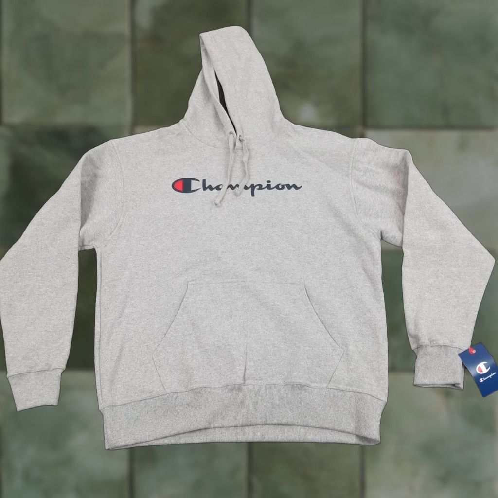 Champion Champion Hoodie Mens Large Gray Sweatshirt Long Sleeve Pullover Hooded Logo Size US L / EU 52-54 / 3 - 1 Thumbnail