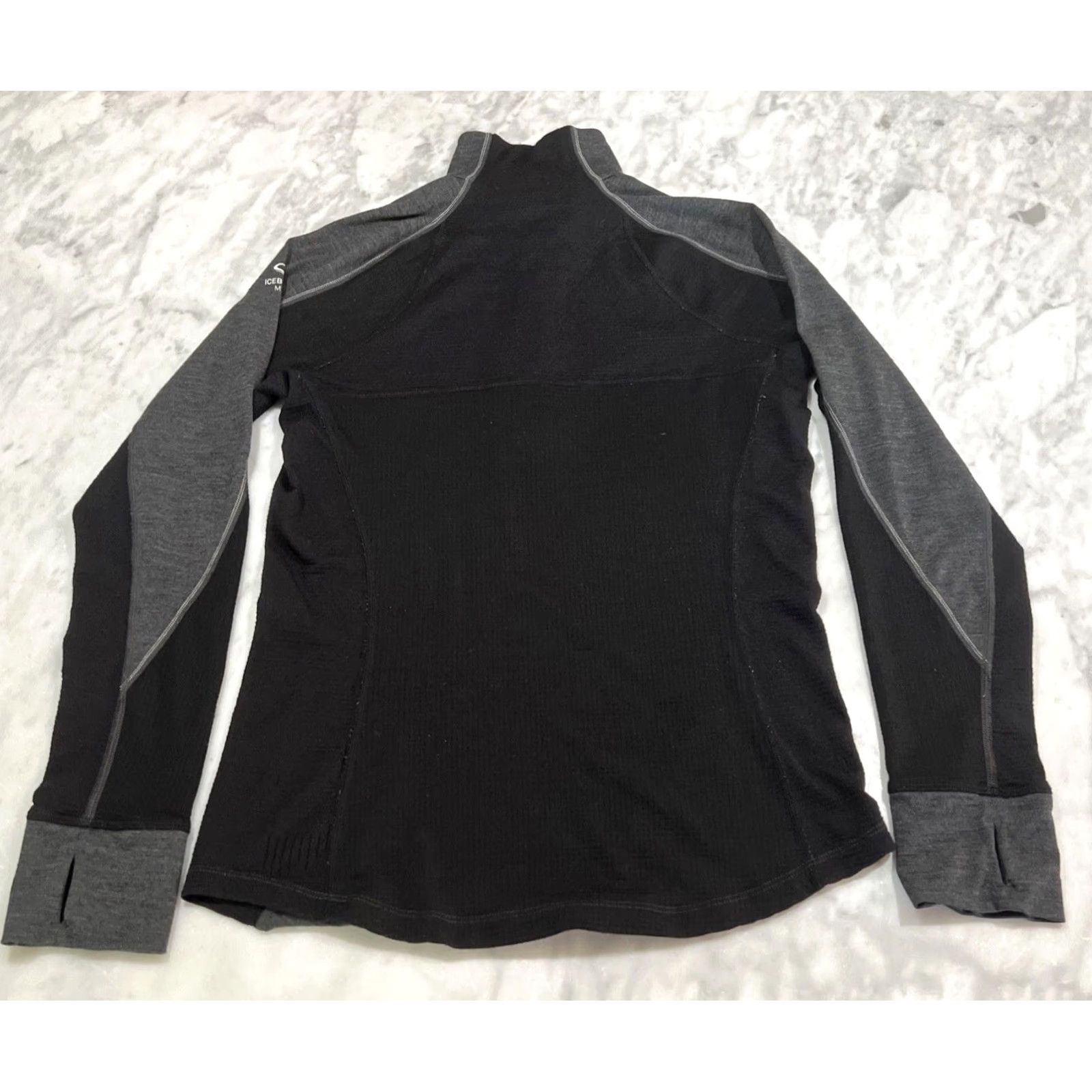 Icebreaker Icebreaker Merino Body Fit Quarter Zip Shirt Women Large Gray Black Long Sleeve Size L / US 10 / IT 46 - 5 Thumbnail