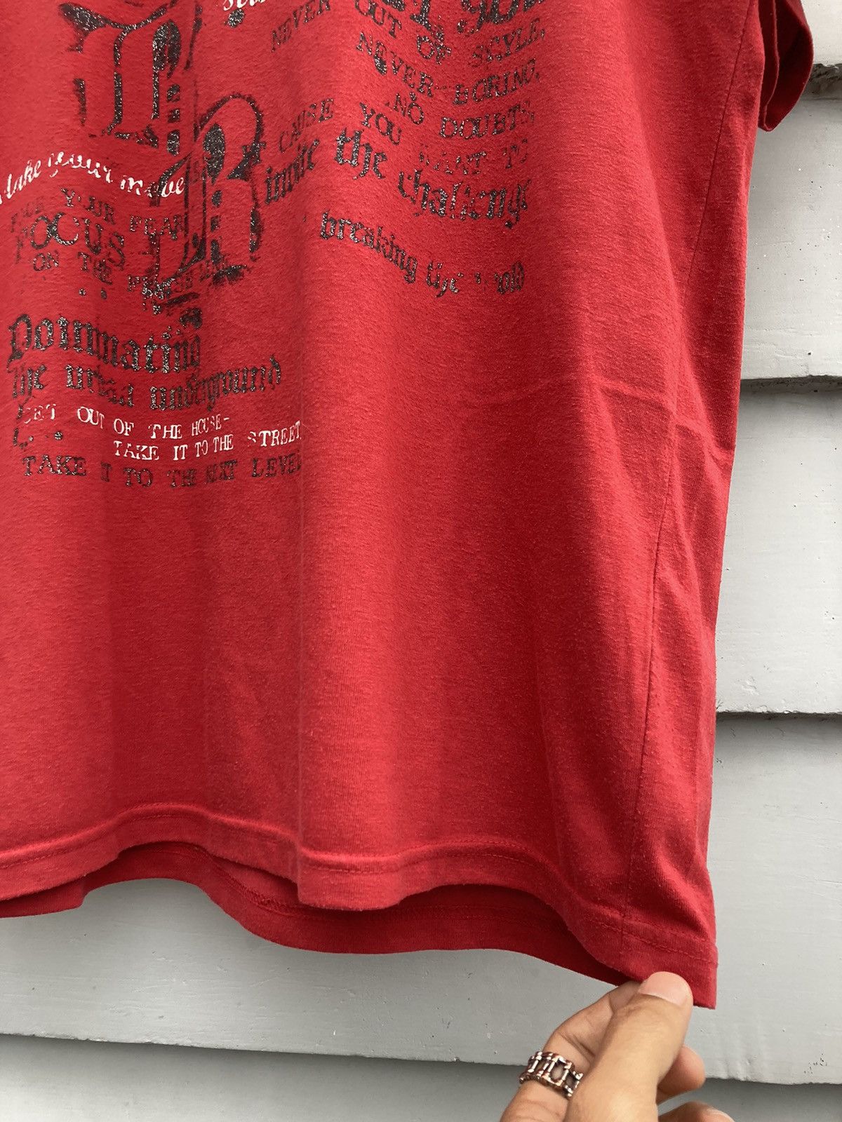 Japanese Brand Bad Boy Y2k Streetwear Poem Graphic Vintage Style T-shirt Size US XL / EU 56 / 4 - 6 Thumbnail