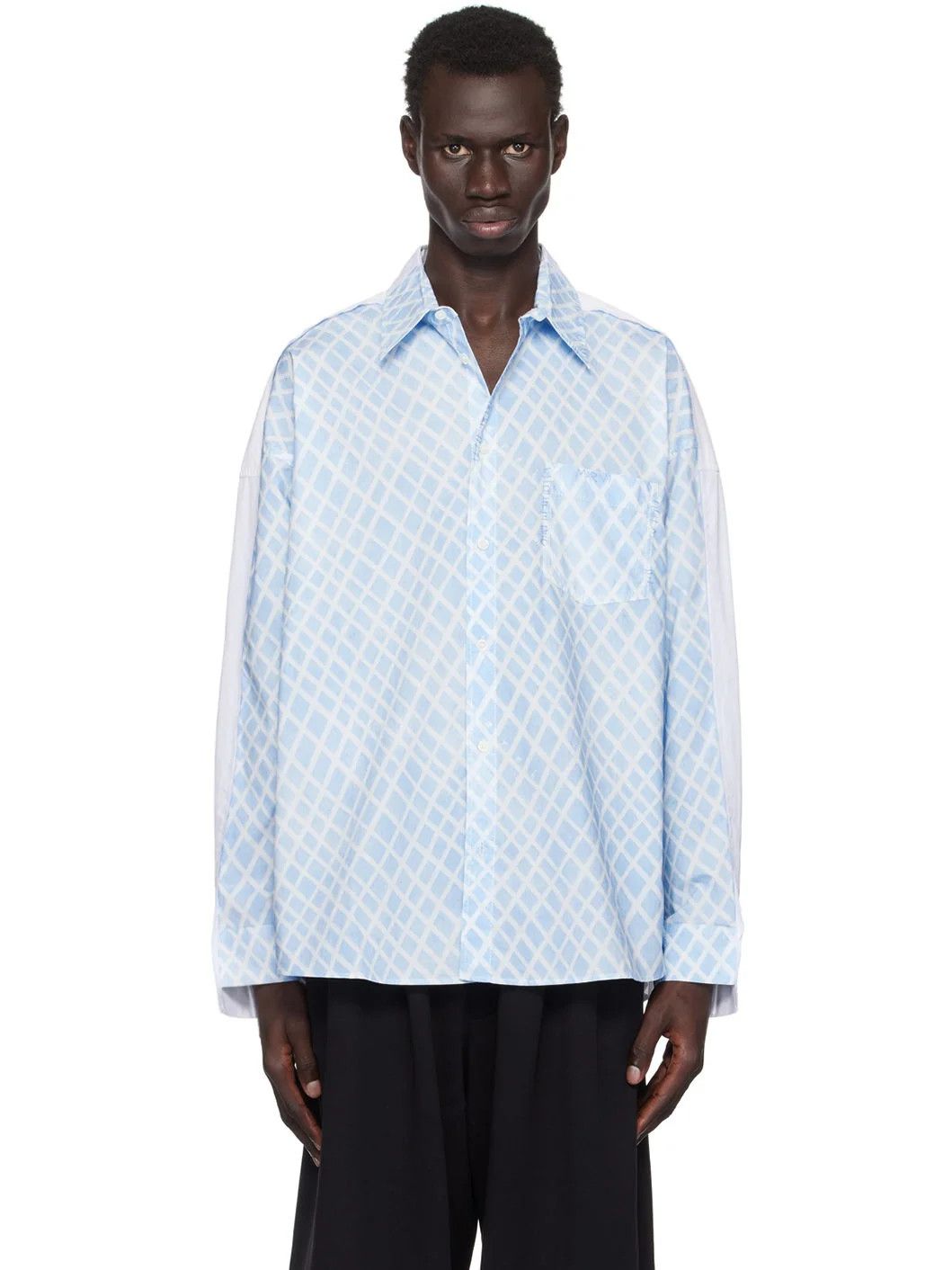 Marni o1w1db11125 Long-Sleeve Button-Down Shirt in Light Blue Size US M / EU 48-50 / 2 - 1 Thumbnail