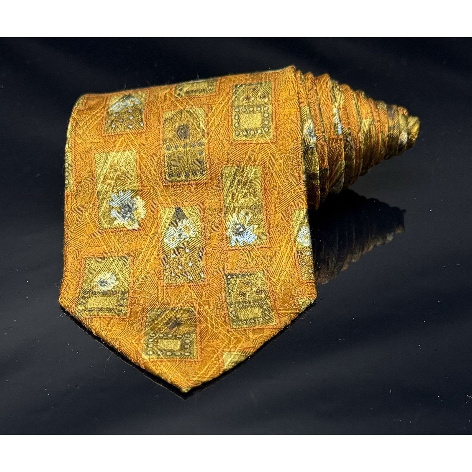 Ermenegildo Zegna ERMENEGILDO ZEGNA YELLOW Orange Multi FLORAL SILK MEN'S Nec Size ONE SIZE - 2 Thumbnail