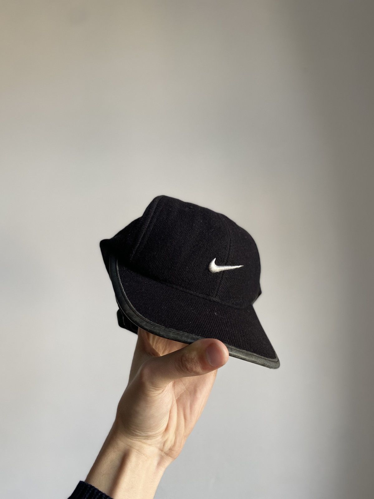 Nike × Vintage Vintage Red Tag Nike Black Leather Cap 5-Panel Size ONE SIZE - 5 Thumbnail