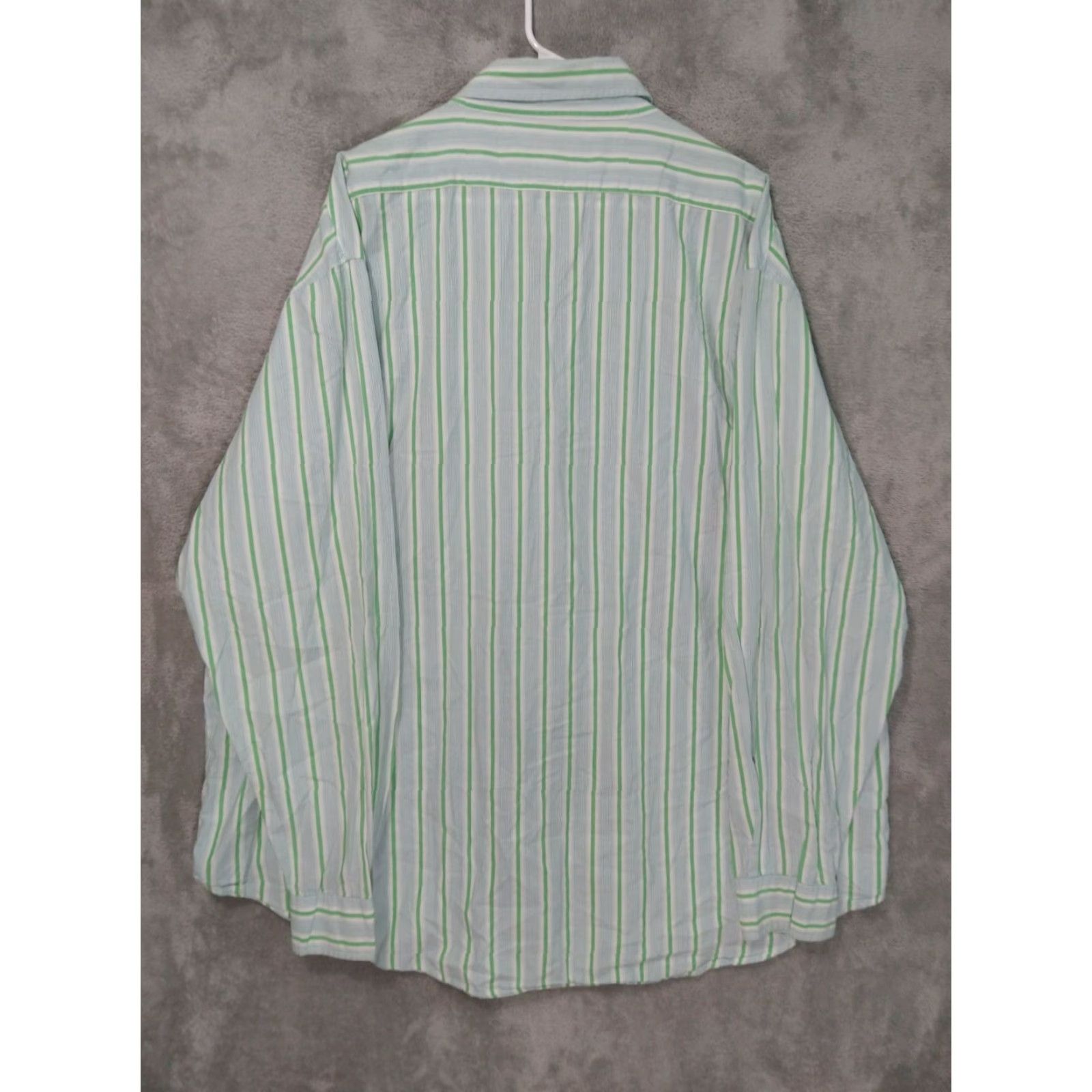 Vintage Polo Jeans Co. Ralph Lauren Shirt Mens 3XT Green Striped Long Sleeve Button Up Size US XXL / EU 58 / 5 - 2 Thumbnail