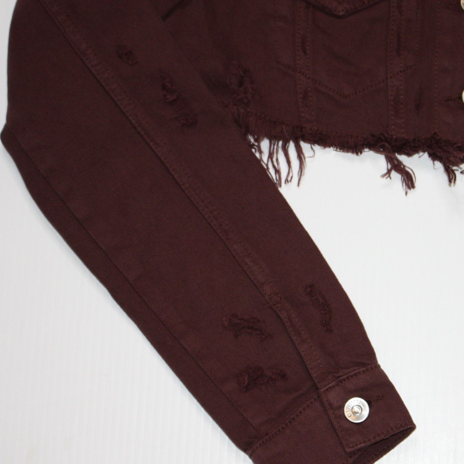 H&M Distressed Cropped Denim Jacket in Brown Color size XS NWT Size XS / US 0-2 / IT 36-38 - 5 Thumbnail