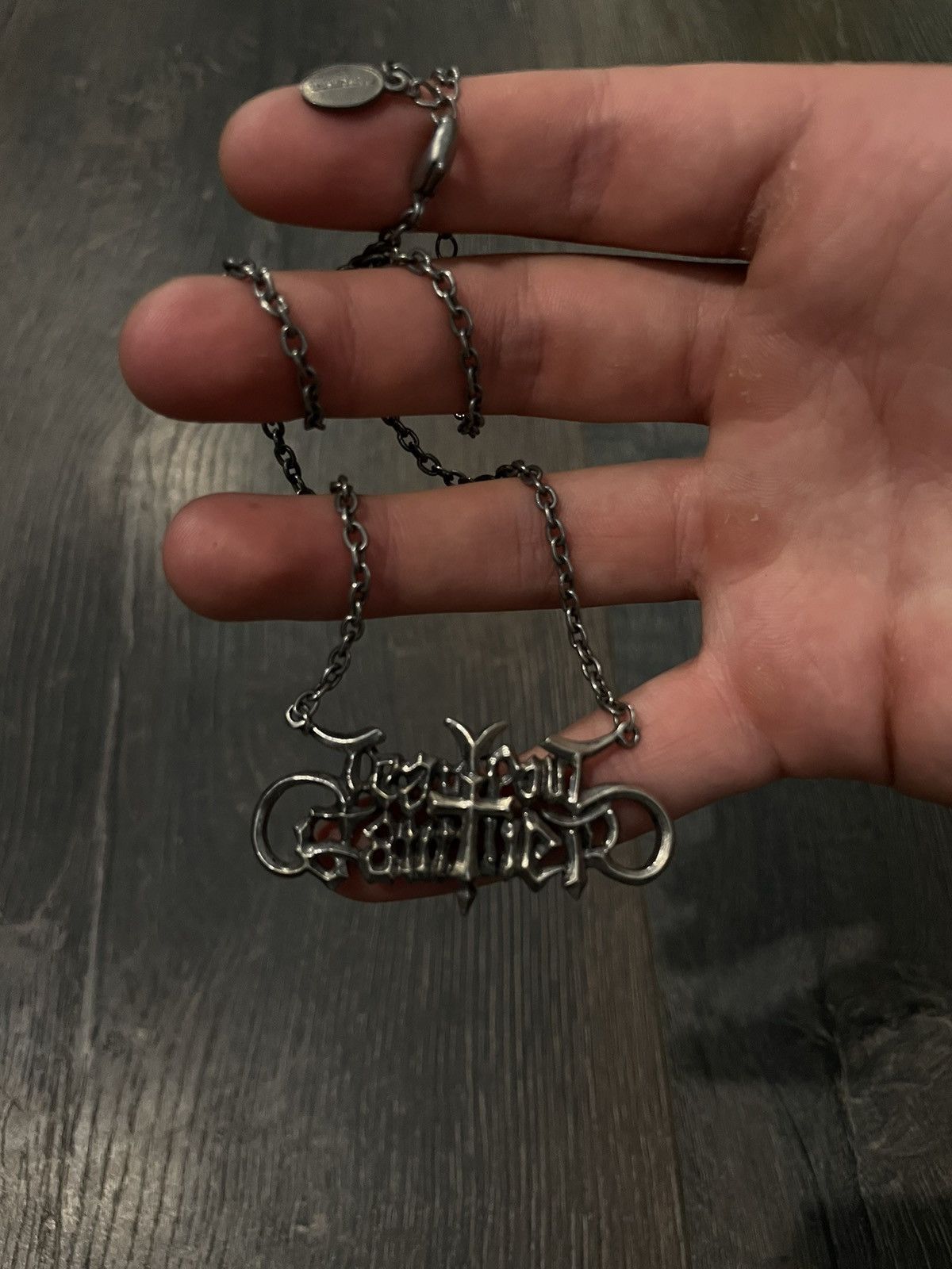 Jean Paul Gaultier × Vintage Jean Paul Gaultier 90s gothic spellout satanic logo necklace Size ONE SIZE - 7 Thumbnail