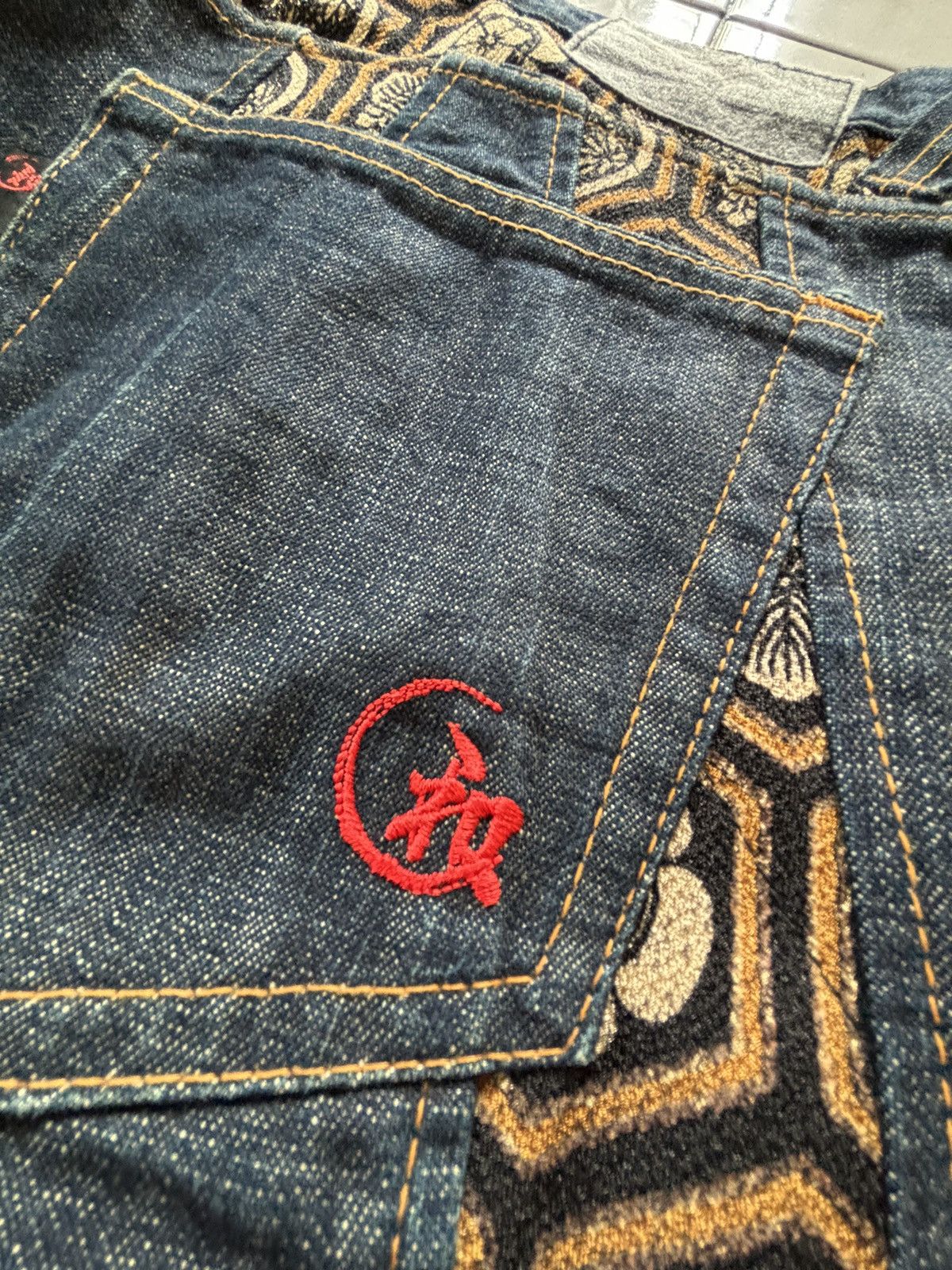 Japan Blue Juvenile Delinquent X Japan Blue Panelling Indigo Dyed Jeans Size US 38 / EU 54 - 14 Thumbnail