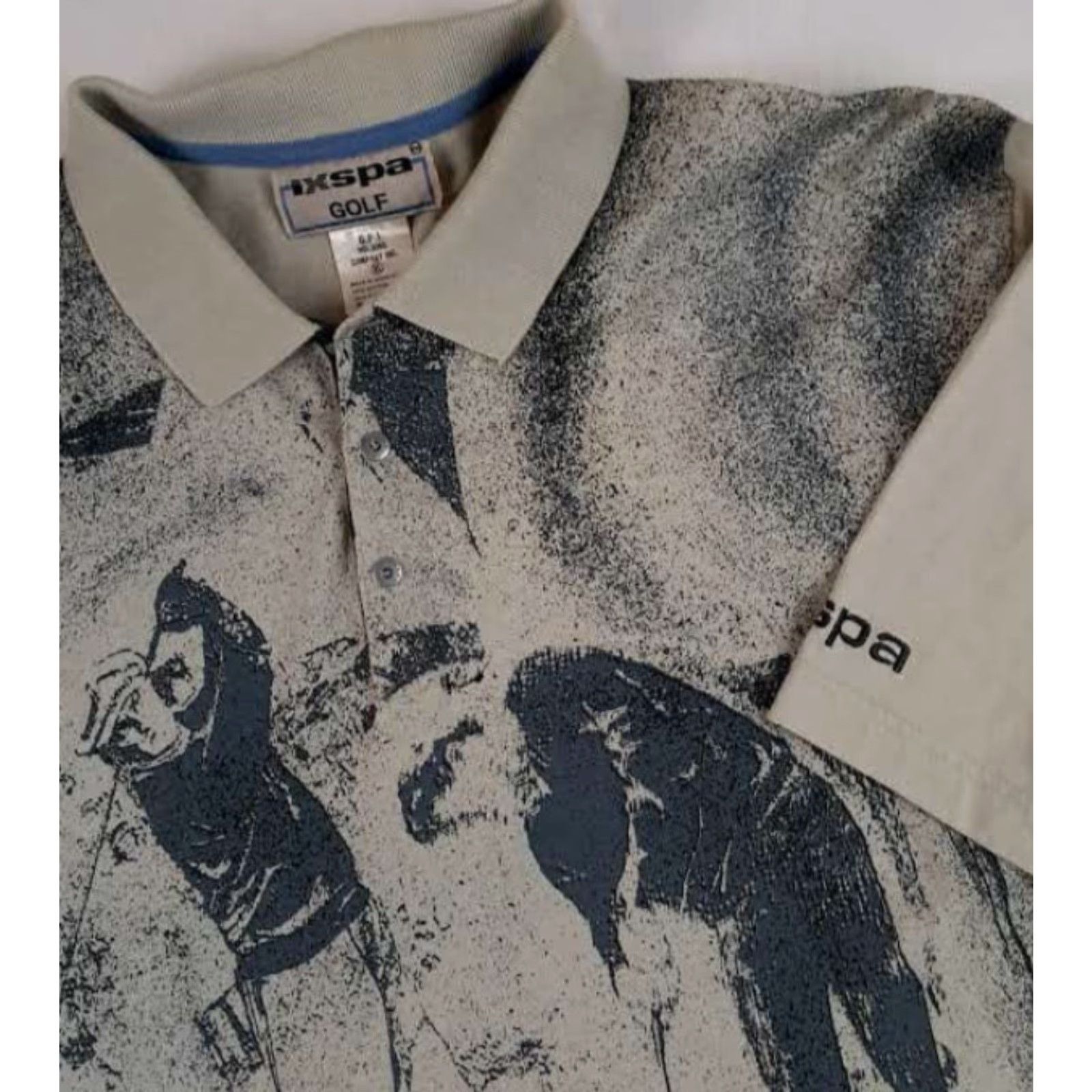 Gloverall IXSPA Golf Shirt XL Button-Up Short Sleeve Multicolor Microfiber Print 28in long 24in pit to pit Men Classic Golf Print IXSPA Shirt Size US XL / EU 56 / 4 - 3 Thumbnail