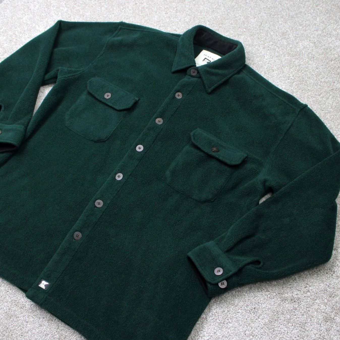 Vintage Juneau Mens Large Green Button-Up Shacket Fleece Plaid Long Sleeve Usual Fit Shirts Size US L / EU 52-54 / 3 - 2 Thumbnail