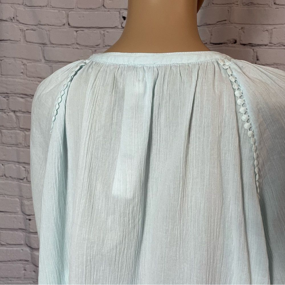 Chicos NWT New Chico's Mint Cotton Crochet Trim Tassel Long Sleeve Size XL / US 12-14 / IT 48-50 - 7 Thumbnail