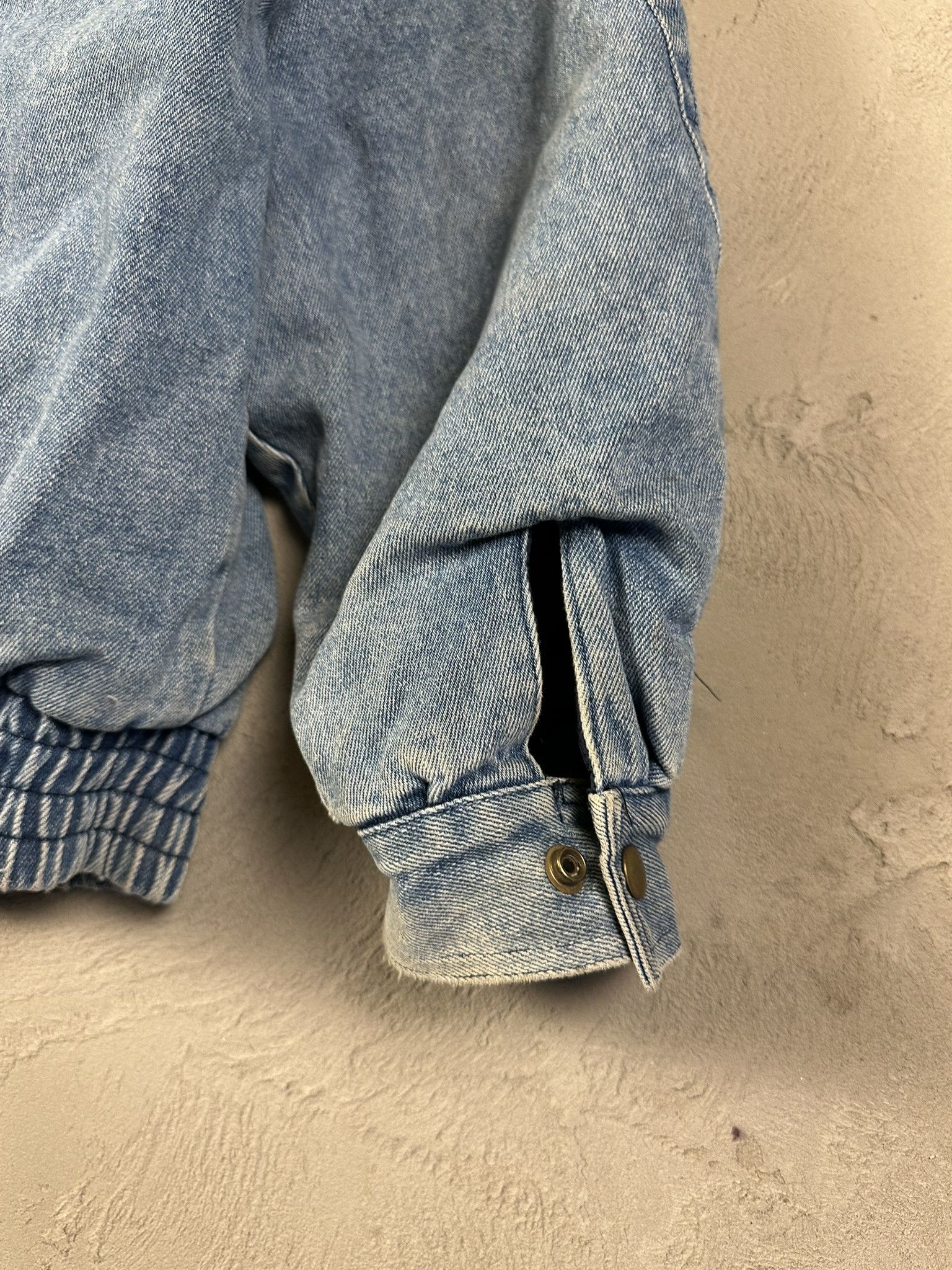 Vintage 80s Avant Garde Denim Sherpa Military Bomber Boxy Jacket Size US L / EU 52-54 / 3 - 10 Thumbnail