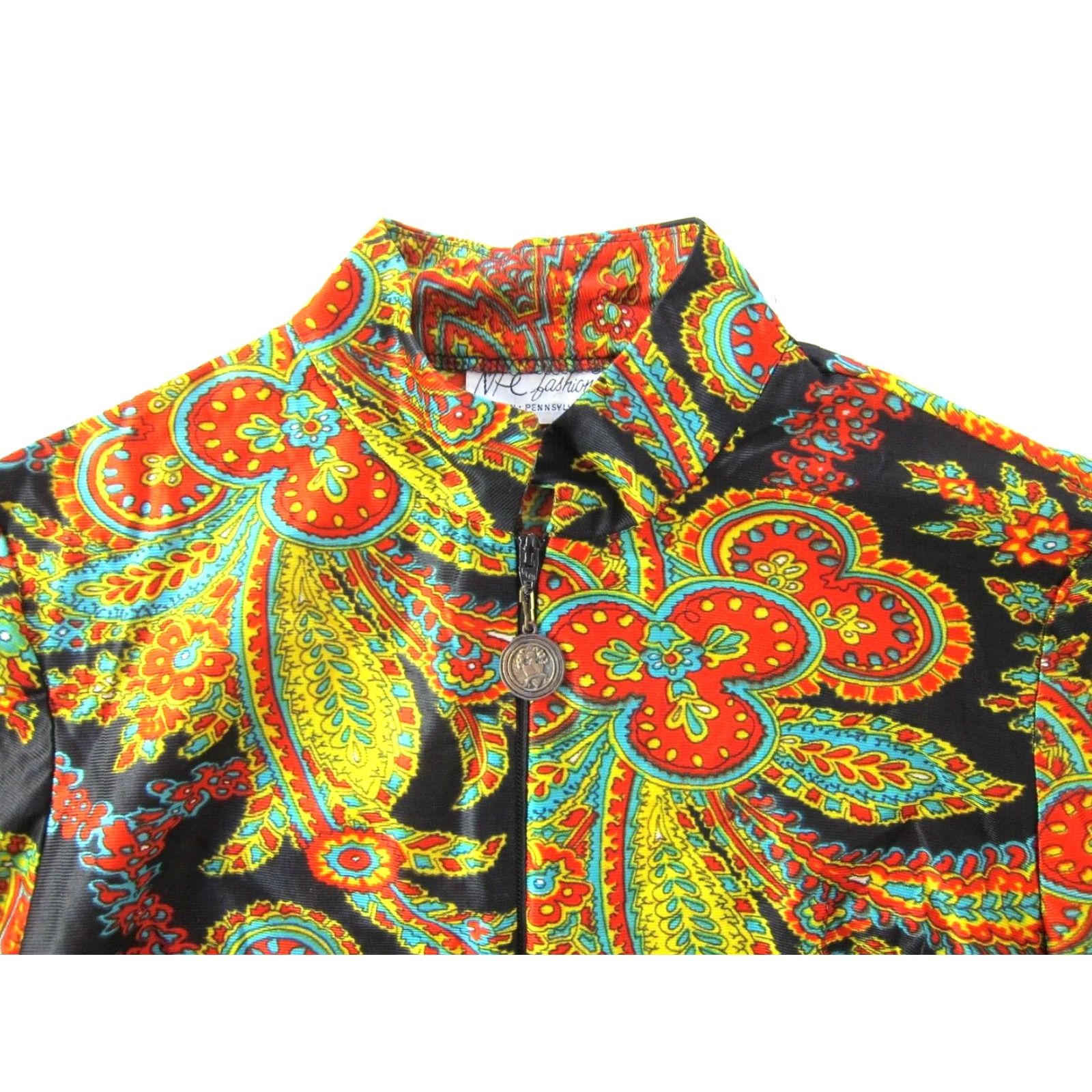 Vintage VINTAGE NPC Fashions Blouse Mock Neck Long Sleeve Yellow Small Floral Bohemian 60s 70s Womens Size S / US 4 / IT 40 - 4 Thumbnail