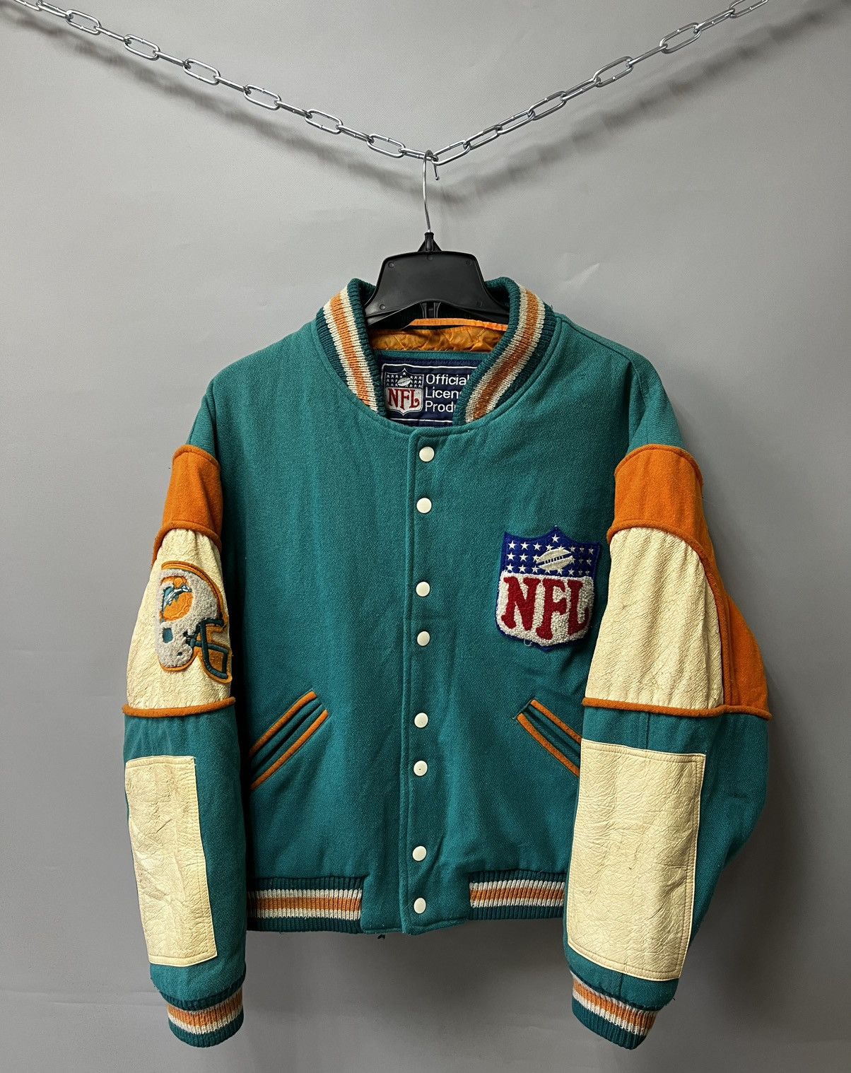 NFL × Vintage Vintage Miami Dolphins NFL Turquoise Blue Heavyweight Jacket Size US S / EU 44-46 / 1 - 1 Thumbnail