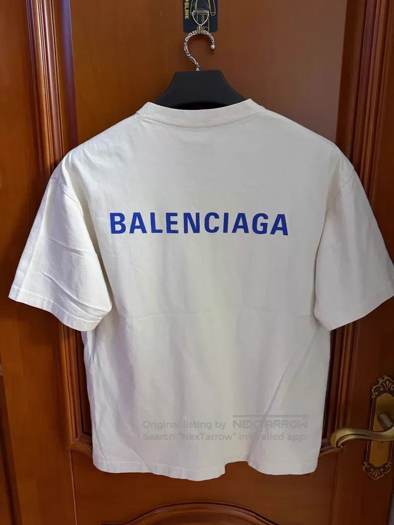 Balenciaga Balenciaga Beige Front and Back Logo Short Sleeve T-Shirt Size US XS / EU 42 / 0 - 2 Thumbnail