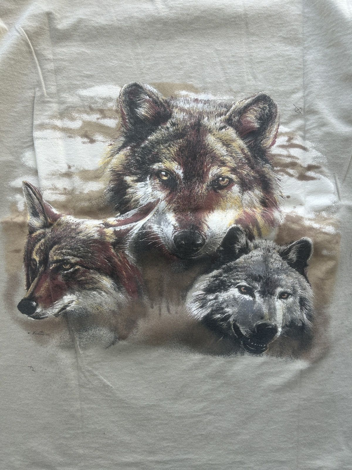Vintage Vintage 90s Wolf Native Art AOP Graphic Tee Size US L / EU 52-54 / 3 - 7 Thumbnail