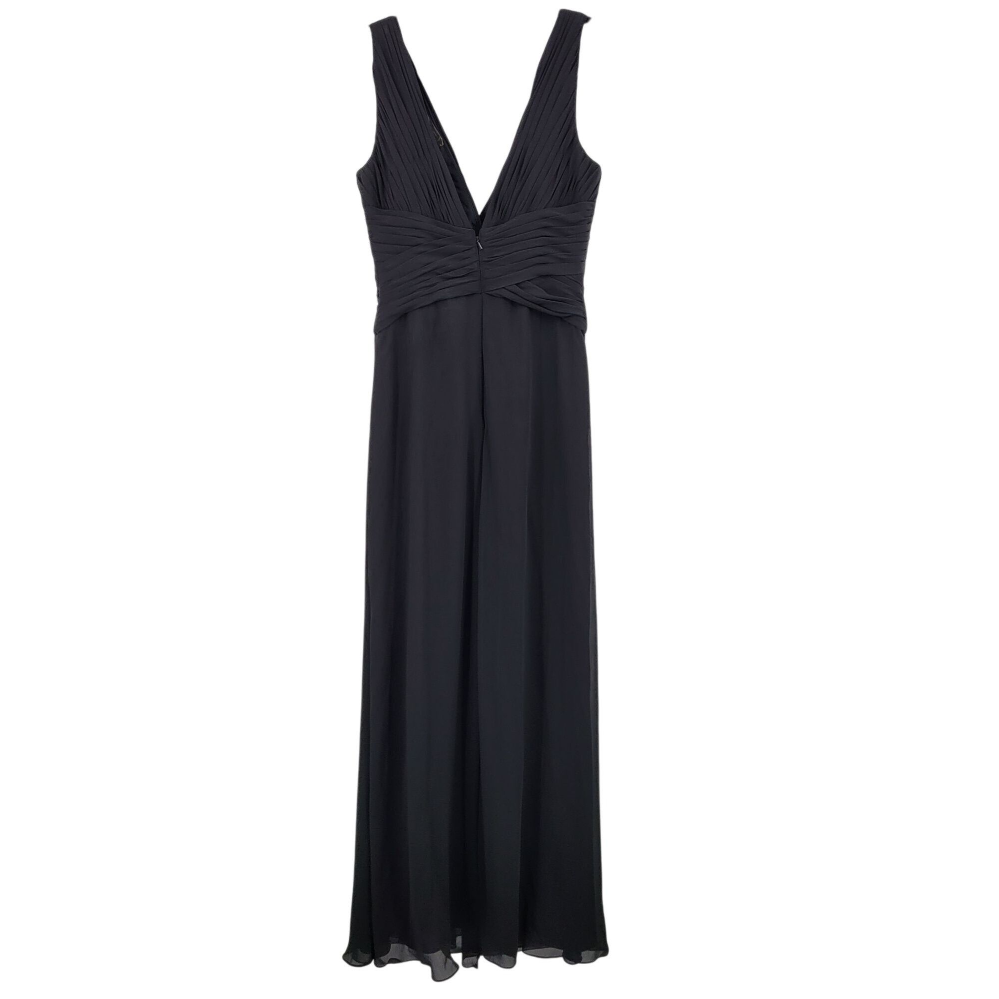 Vintage Vtg Black Pintuck Pleat V-Neck Sleeveless Formal Gown Sz 10 Size L / US 10 / IT 46 - 8 Thumbnail