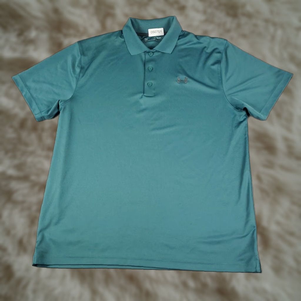 Under Armour Under Armour Polo Shirt Mens XL Teal Blue Short Sleeve Button Collar Logo Golf Casual Sports Classic Modern Preppy Size US XL / EU 56 / 4 - 1 Thumbnail