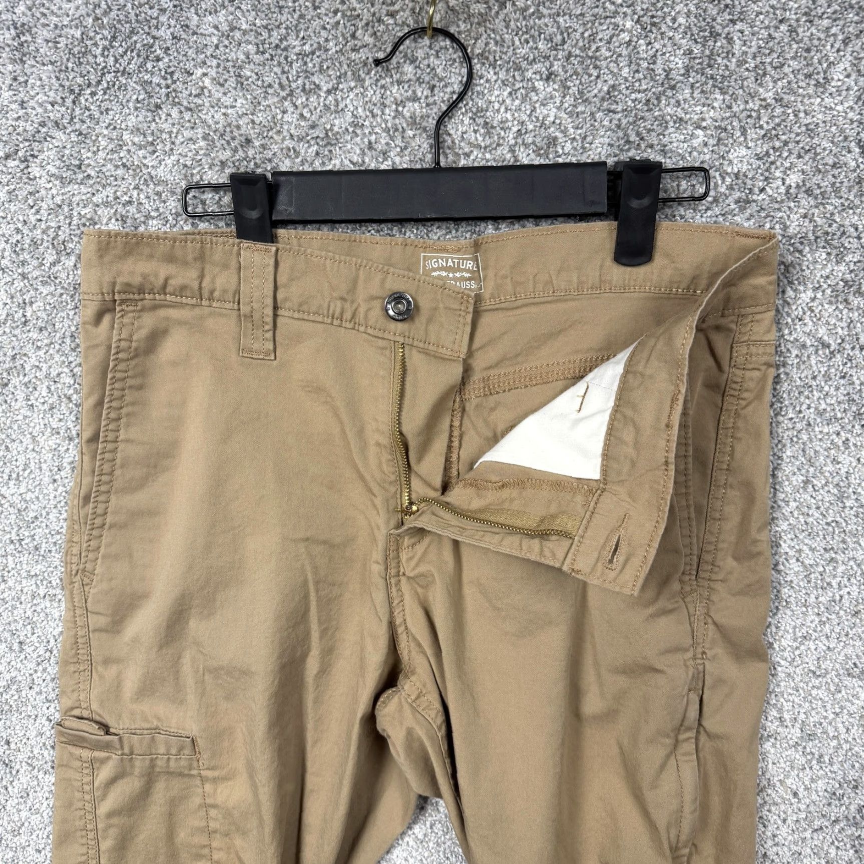 Vintage Levis Signature by Levi Strauss & Co. Gold Mens Carpenter Pants 30x27.5 Khaki Stretch Workwear Straight Leg Denim Size US 30 / EU 46 - 6 Thumbnail