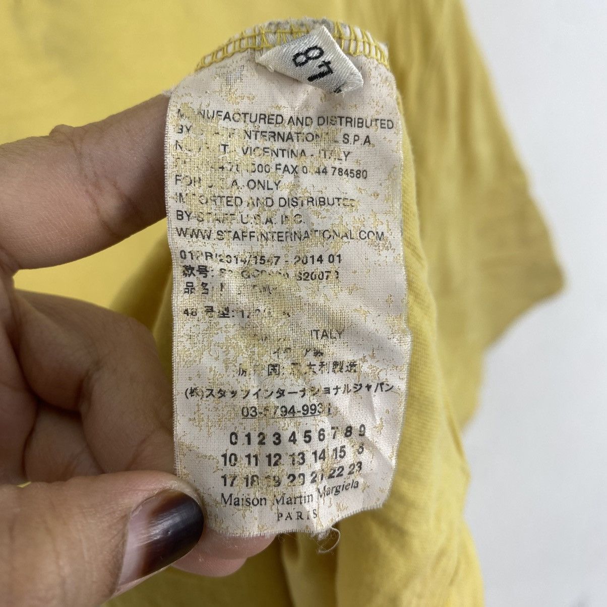 Maison Margiela Maison Margiela 2014 Distressed Archive Tee Yellow M Size US M / EU 48-50 / 2 - 6 Thumbnail