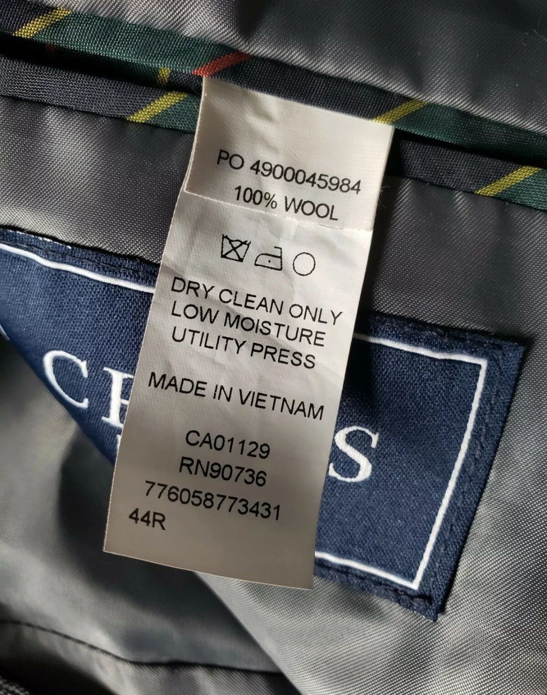 Chaps Men's Chaps Gray Blazer Suit Jacket Size 44R 100% Wool Size 44R - 5 Thumbnail