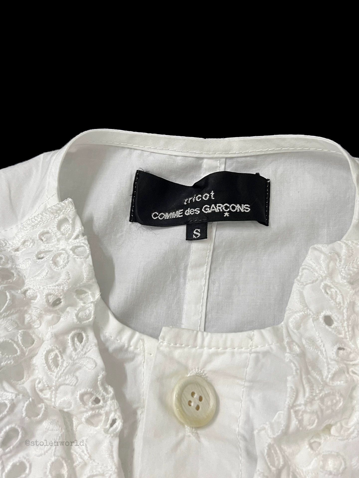 Comme des Garcons Comme des Garçons White Irregular Pleated Lace Dress Size S Size S / US 4 / IT 40 - 5 Thumbnail
