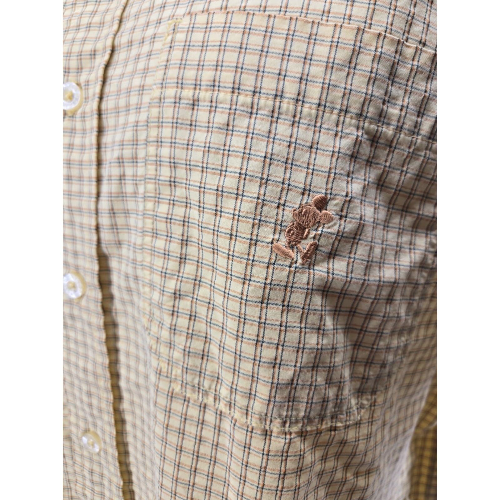 Disney Walt Disney World Mickey Mouse Embroidered Men’s Large Yellow Shirt Checker Shirt Button-Up Men's L Yellow Embroidered Disney World Shirt Size US L / EU 52-54 / 3 - 6 Thumbnail